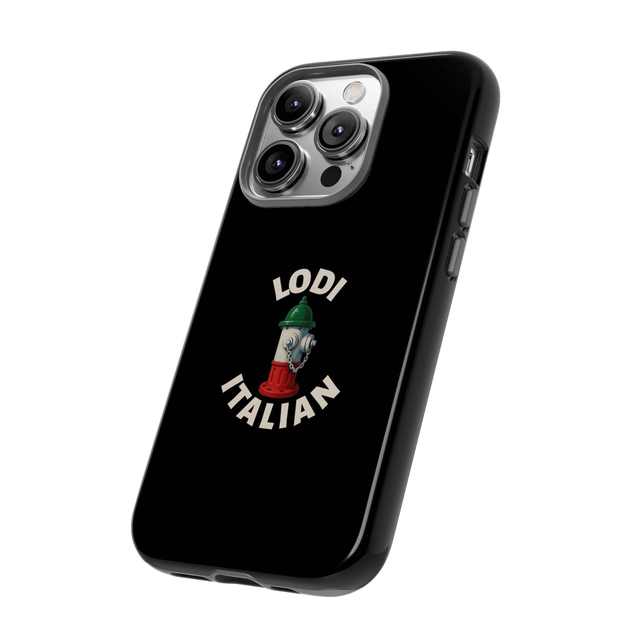 Lodi Italian Black Phone Case, Tough Cases for iPhone, Gift for Italians, Stylish Phone Cover, Unique Phone Accessory