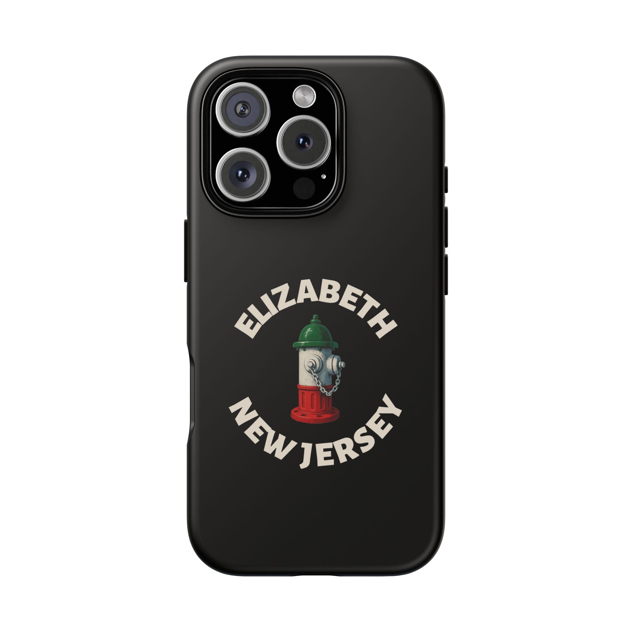 Elizabeth New Jersey Black Phone Case, Tough Cases for iPhone, Gift for Italians, Stylish Phone Cover, Unique Phone Accessory