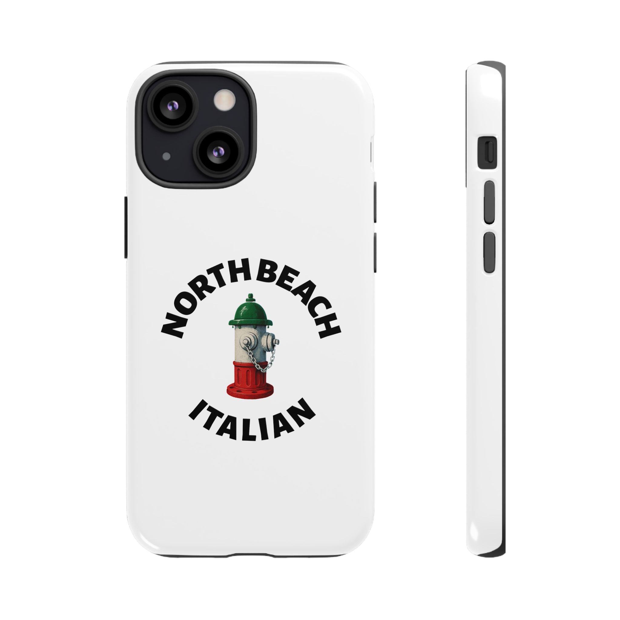 North Beach Italian White Phone Case, Urban Style Phone Cover, Tough Smartphone Case, Gift for Italian Heritage, Fun Streetwear Accessories