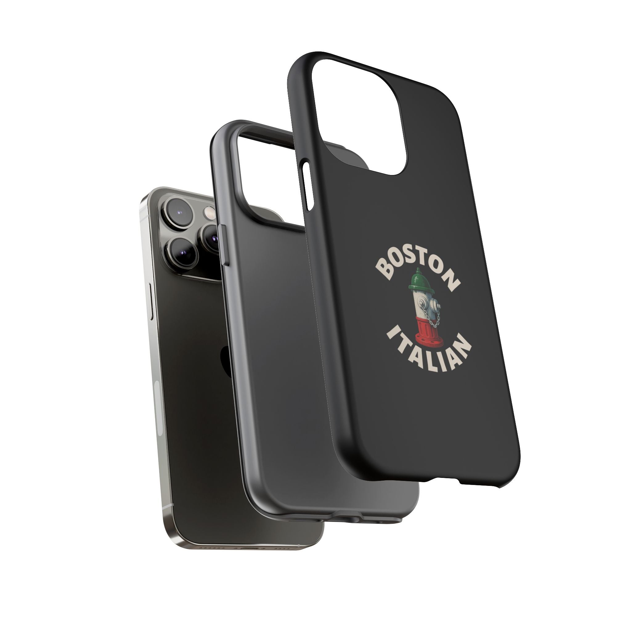 Boston Italian Black Phone Case, Tough Cases for iPhone, Gift for Italians, Stylish Phone Cover, Unique Phone Accessory