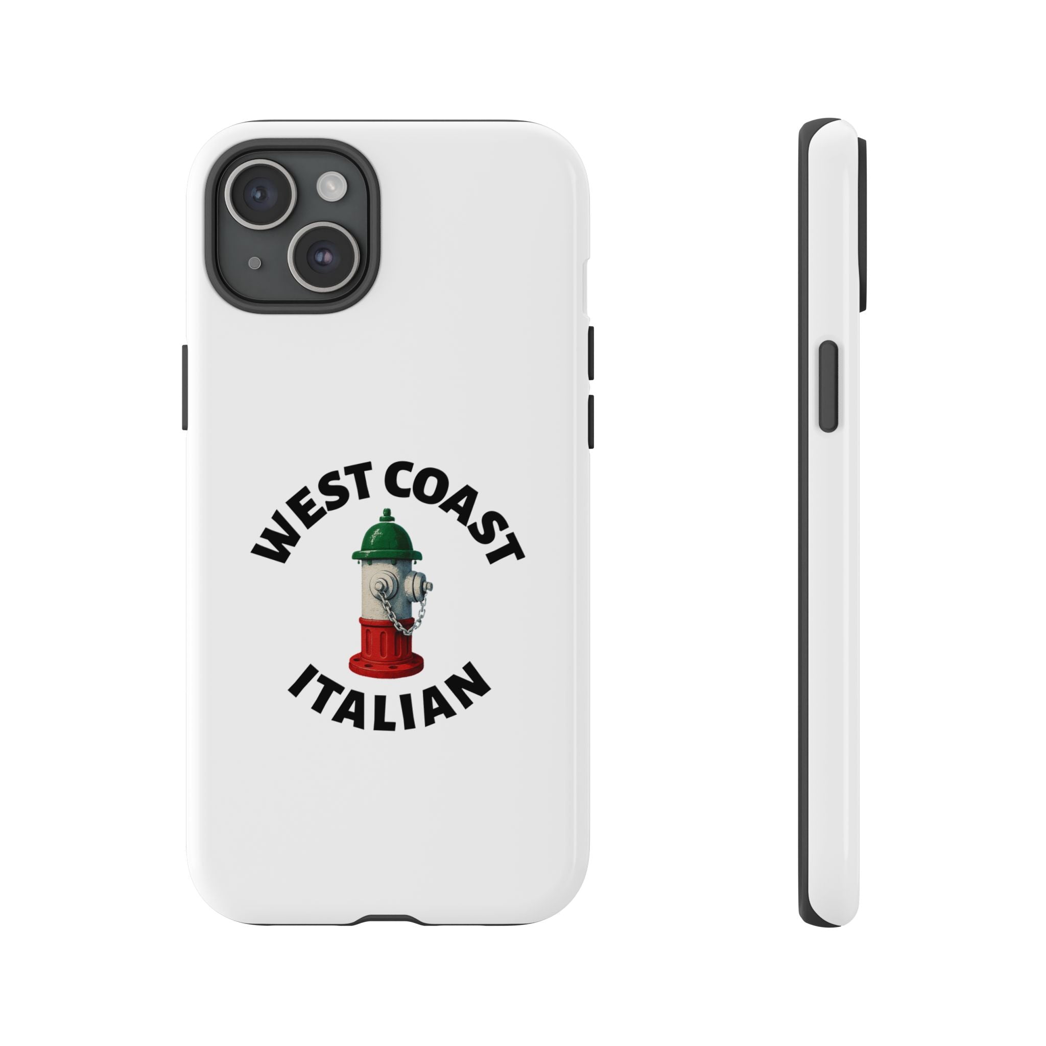 West Coast Italian White Phone Case, Urban Style Phone Cover, Tough Smartphone Case, Gift for Italian Heritage, Fun Streetwear Accessories
