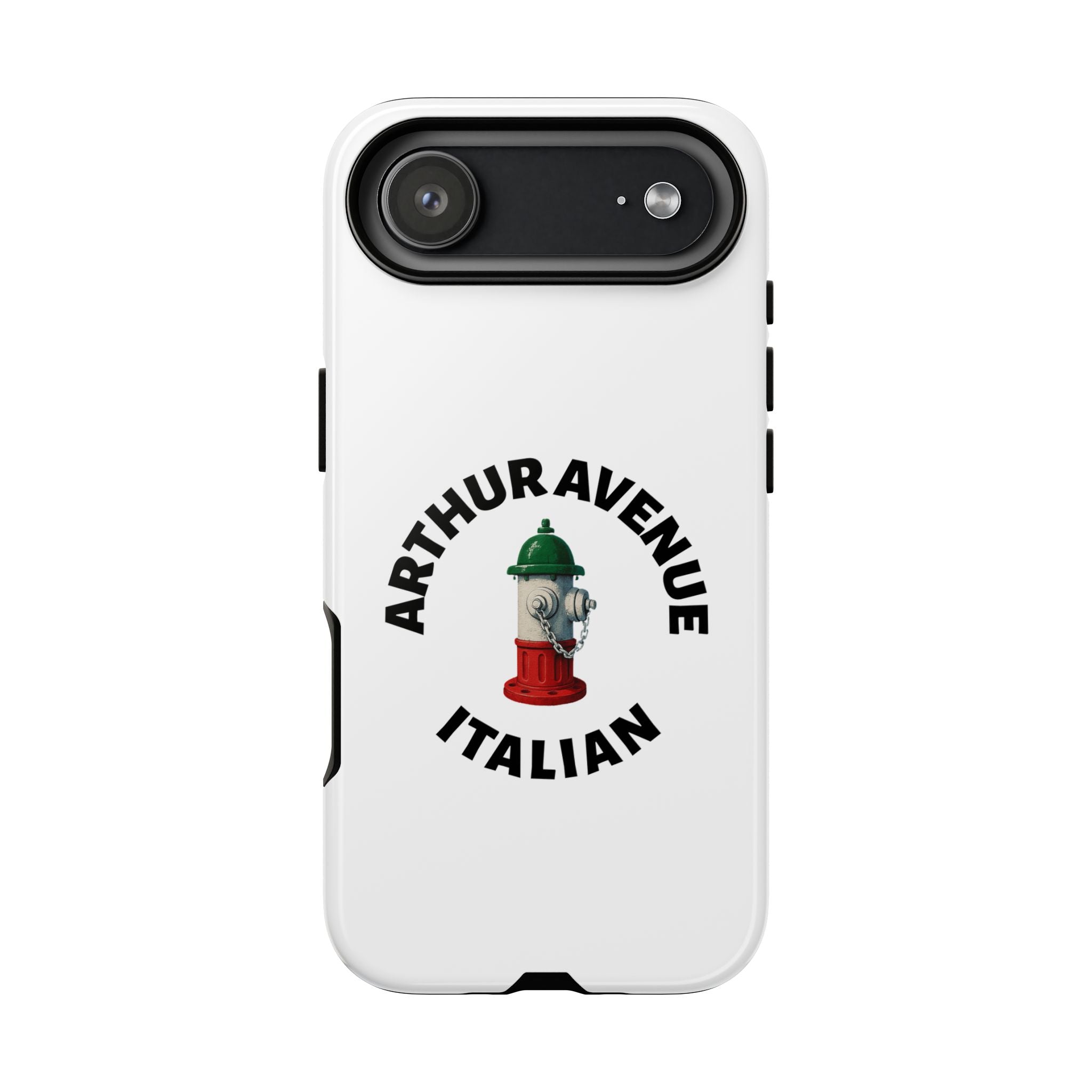 Arthur Avenue Italian White Phone Case, Urban Style Phone Cover, Tough Smartphone Case, Gift for Italian Heritage, Fun Streetwear Accessories