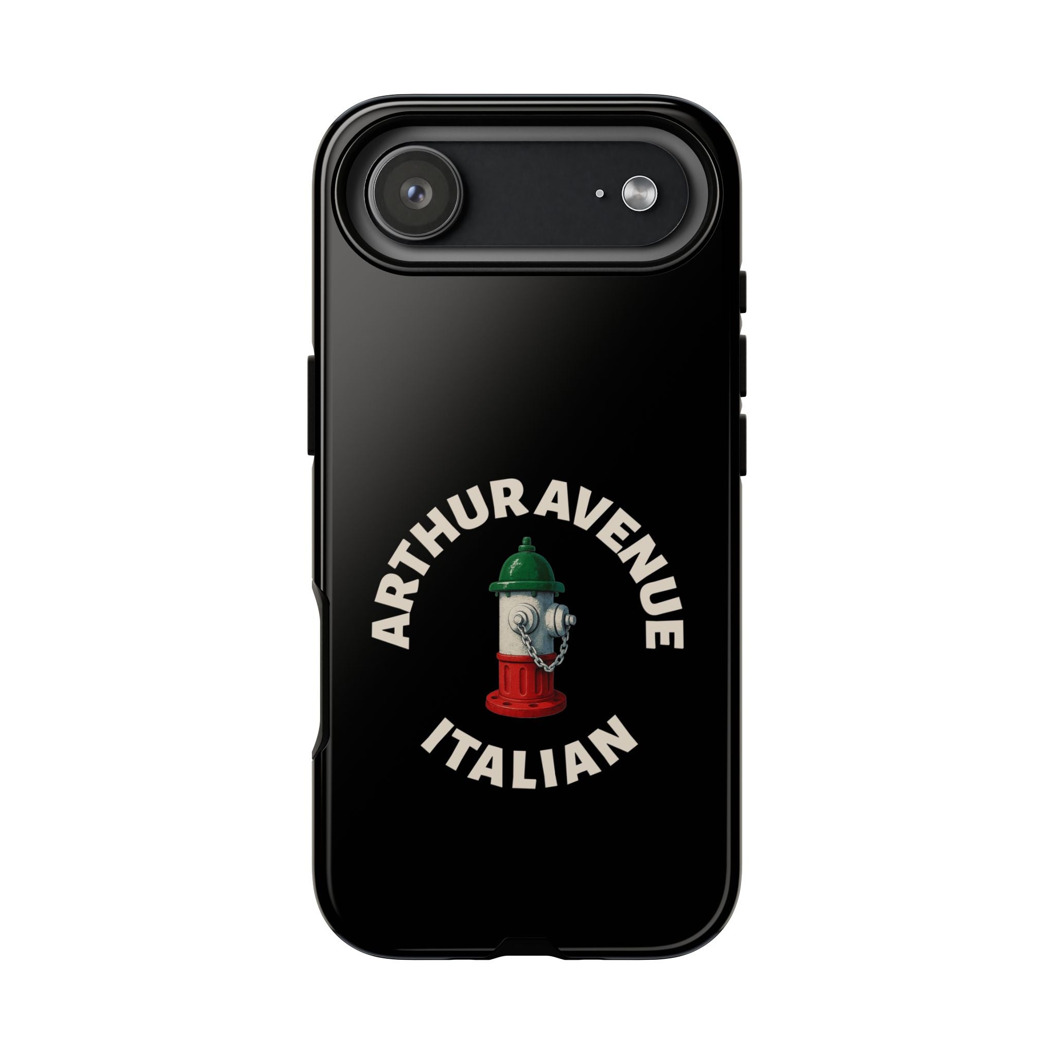 Arthur Avenue Italian Black Phone Case, Tough Cases for iPhone, Gift for Italians, Stylish Phone Cover, Unique Phone Accessory