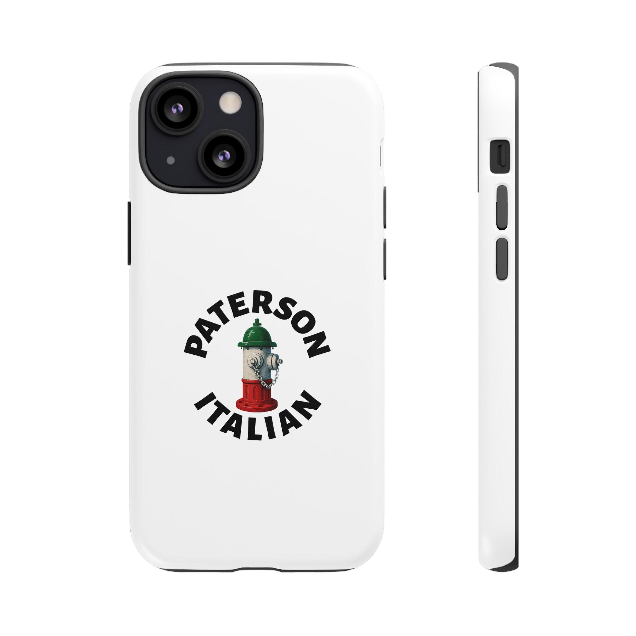 Paterson Italian White Phone Case, Urban Style Phone Cover, Tough Smartphone Case, Gift for Italian Heritage, Fun Streetwear Accessories