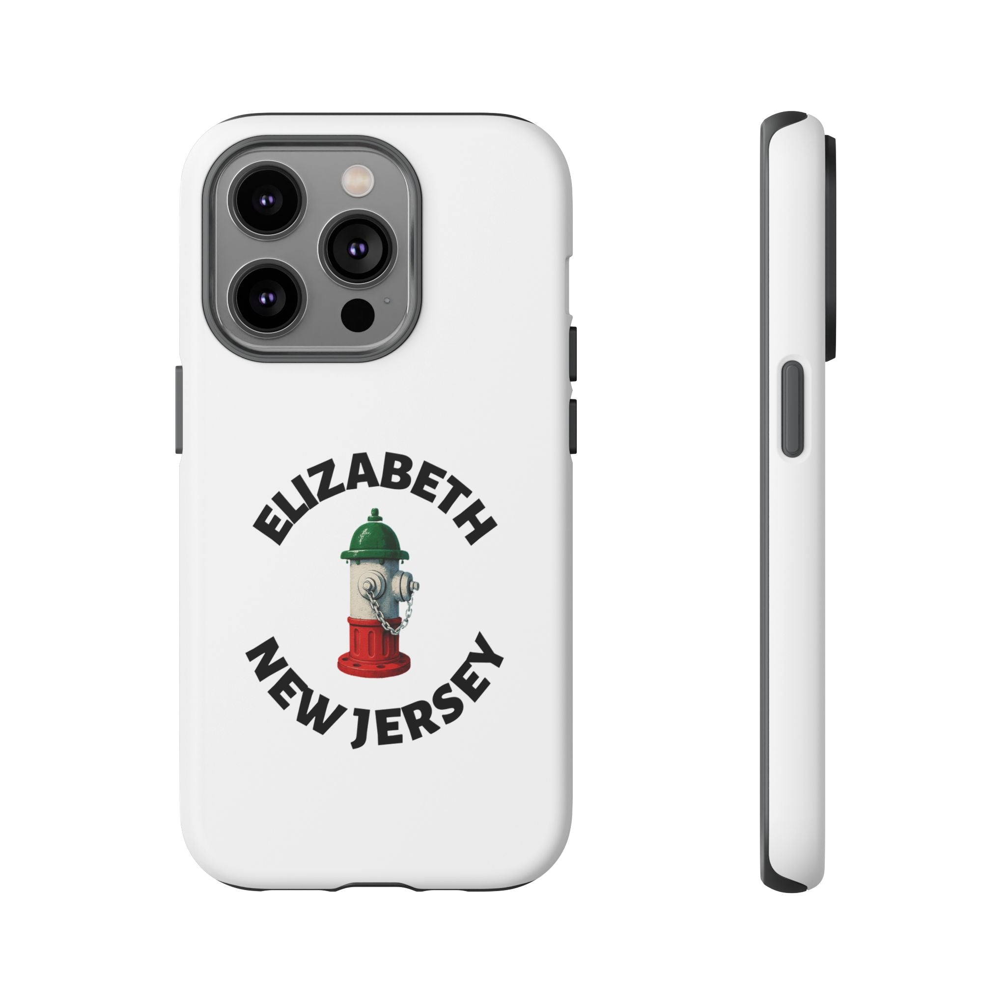 Elizabeth New Jersey White Phone Case, Urban Style Phone Cover, Tough Smartphone Case, Gift for Italian Heritage, Fun Streetwear Accessories