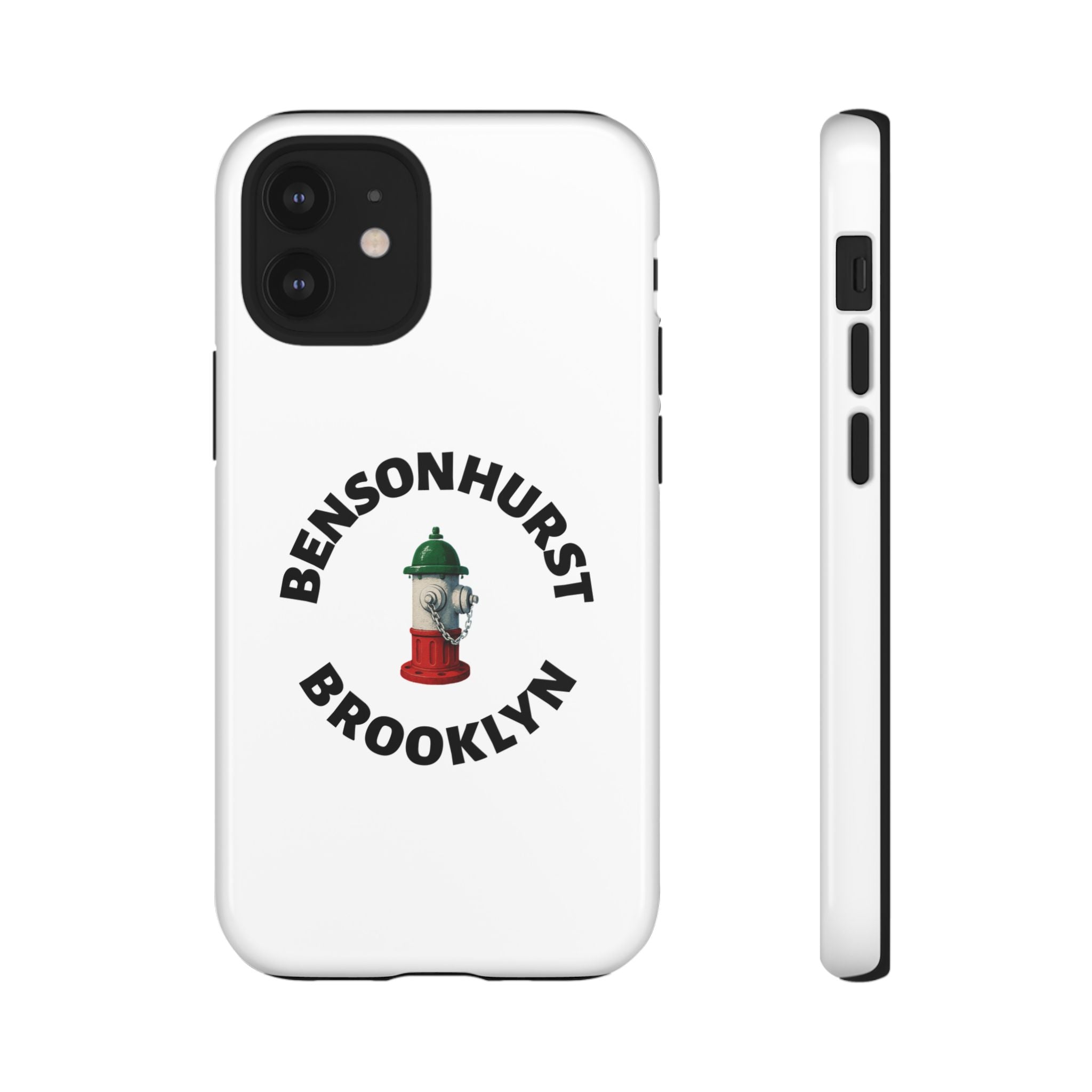 Bensonhurst Brooklyn White Phone Case, Urban Style Phone Cover, Tough Smartphone Case, Gift for Italian Heritage, Fun Streetwear Accessories