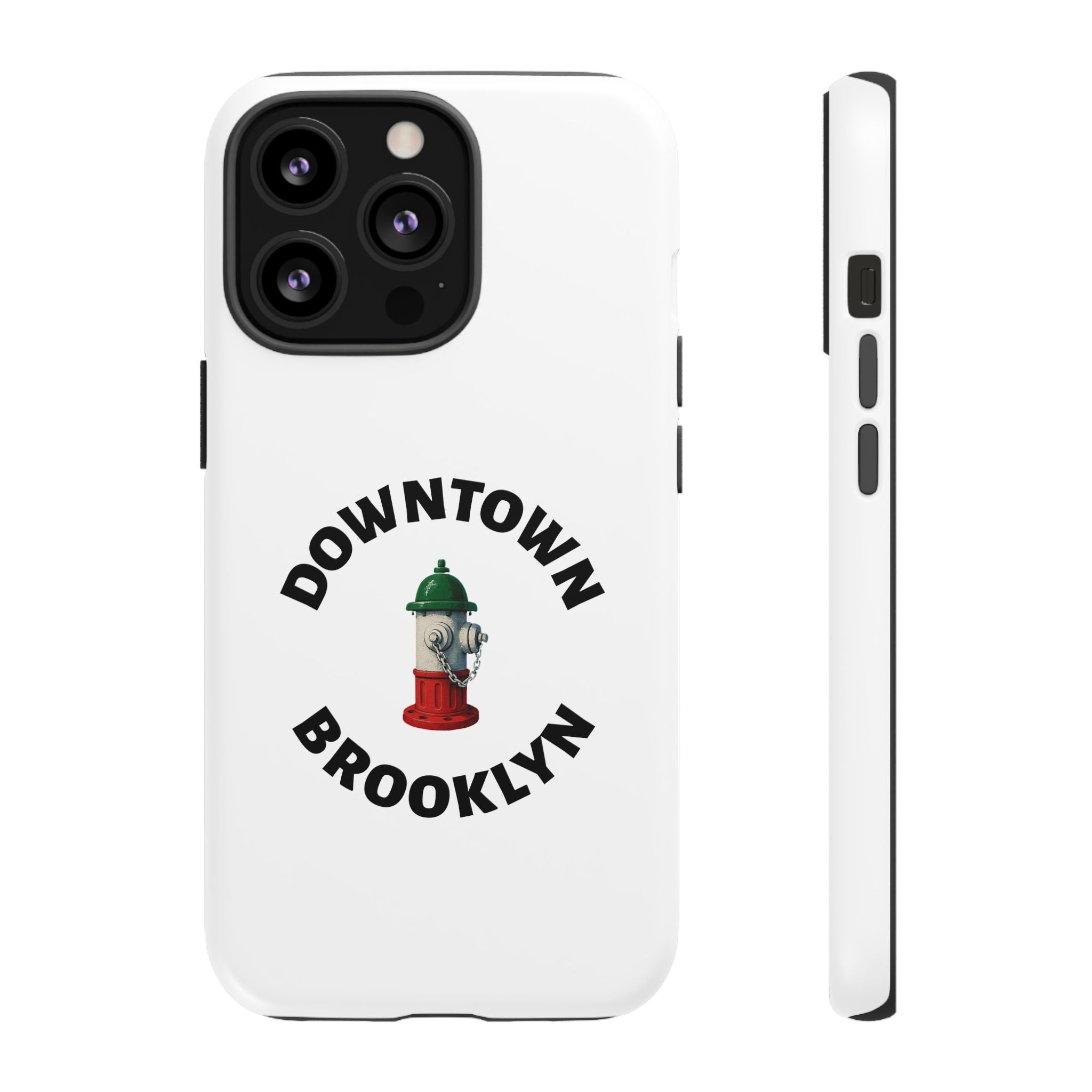 Downtown Brooklyn White Phone Case, Urban Style Phone Cover, Tough Smartphone Case, Gift for Italian Heritage, Fun Streetwear Accessories