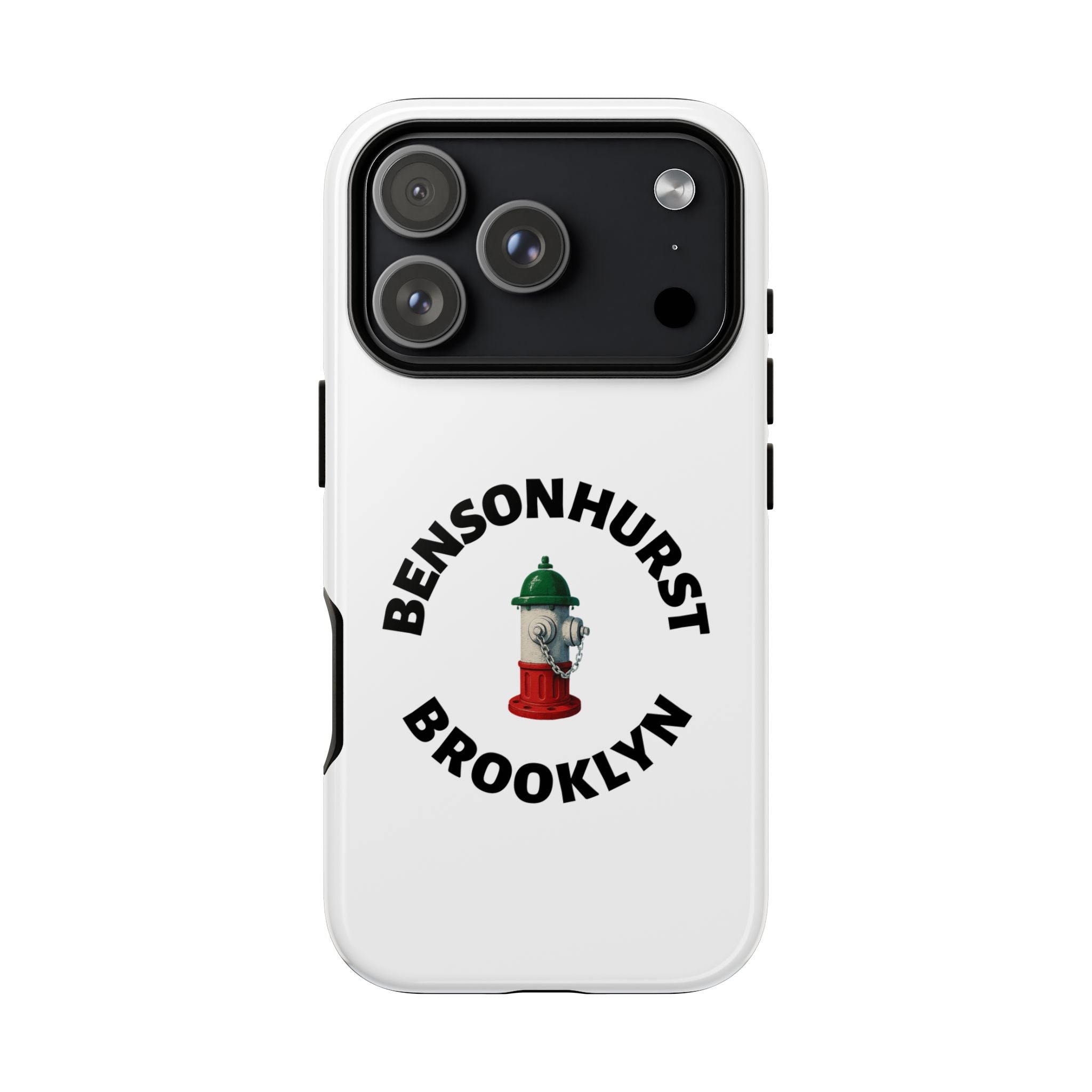 Bensonhurst Brooklyn White Phone Case, Urban Style Phone Cover, Tough Smartphone Case, Gift for Italian Heritage, Fun Streetwear Accessories