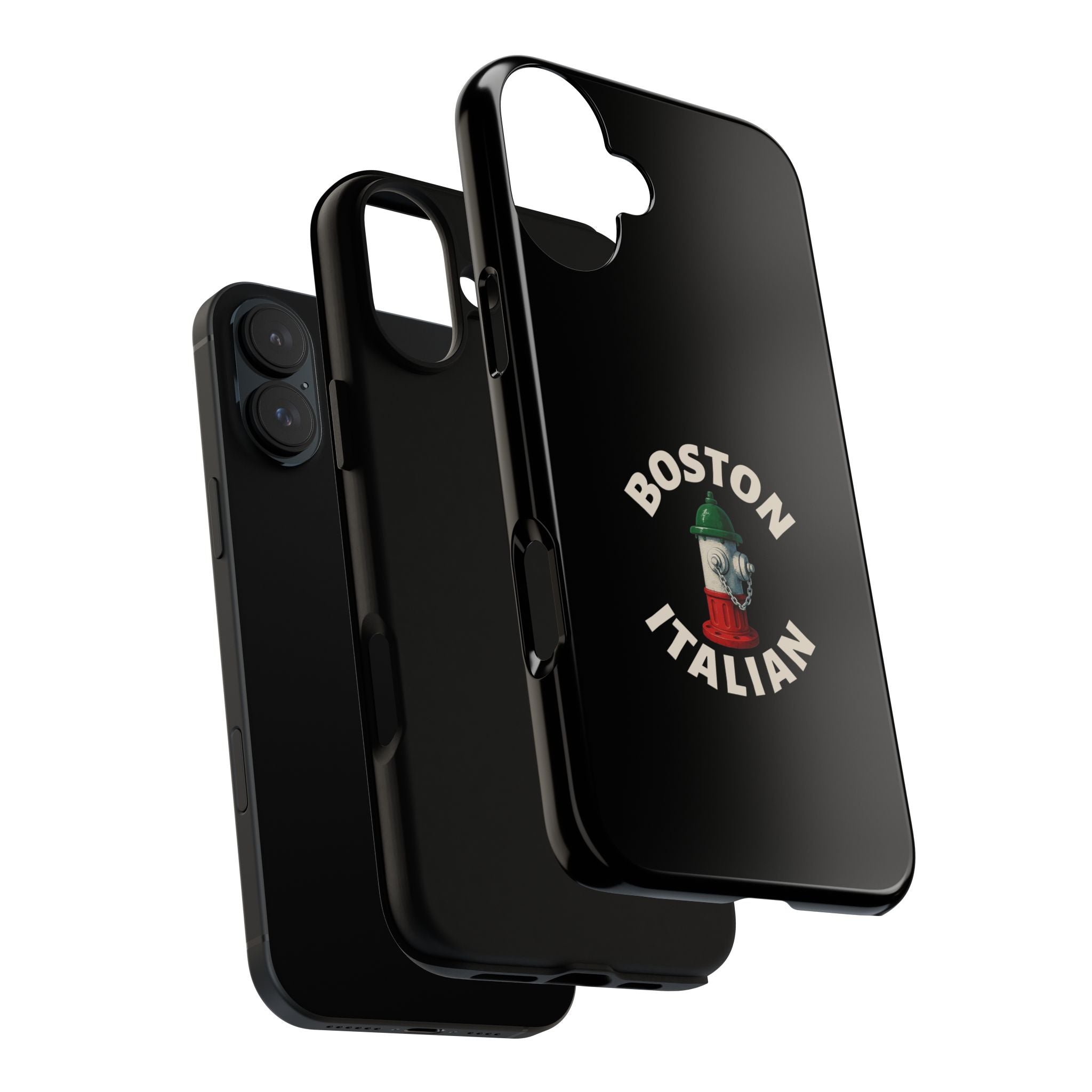 Boston Italian Black Phone Case, Tough Cases for iPhone, Gift for Italians, Stylish Phone Cover, Unique Phone Accessory