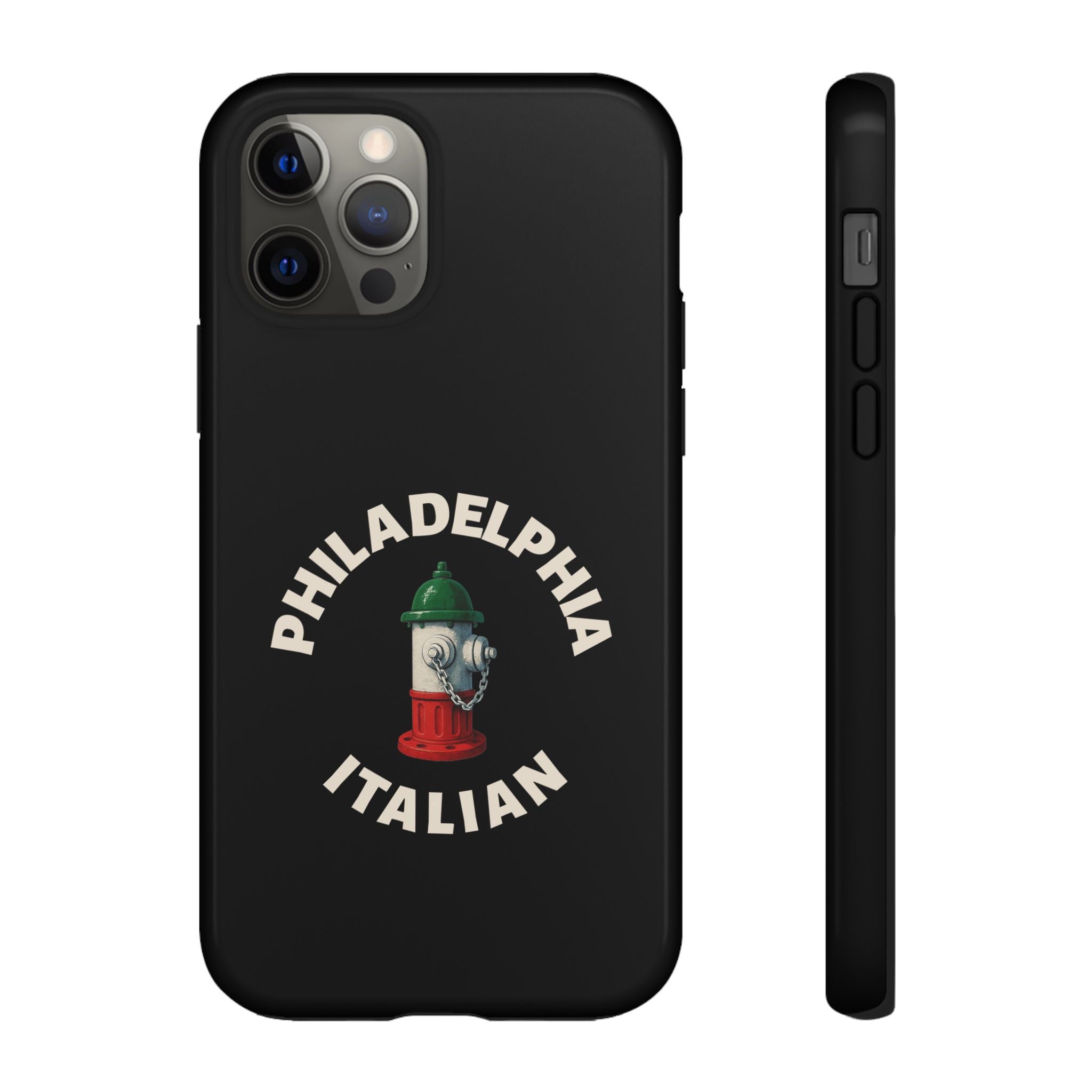 Philadelphia Italian Black Phone Case, Tough Cases for iPhone, Gift for Italians, Stylish Phone Cover, Unique Phone Accessory