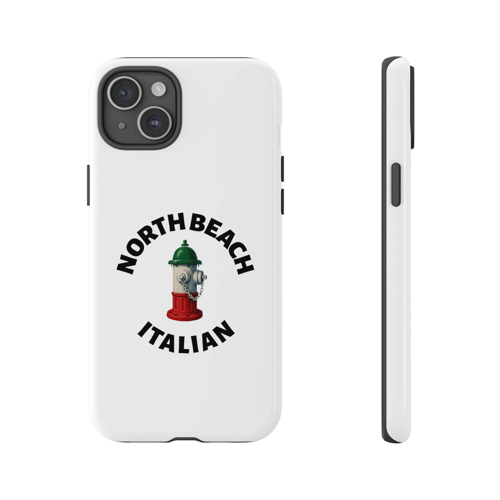 North Beach Italian White Phone Case, Urban Style Phone Cover, Tough Smartphone Case, Gift for Italian Heritage, Fun Streetwear Accessories