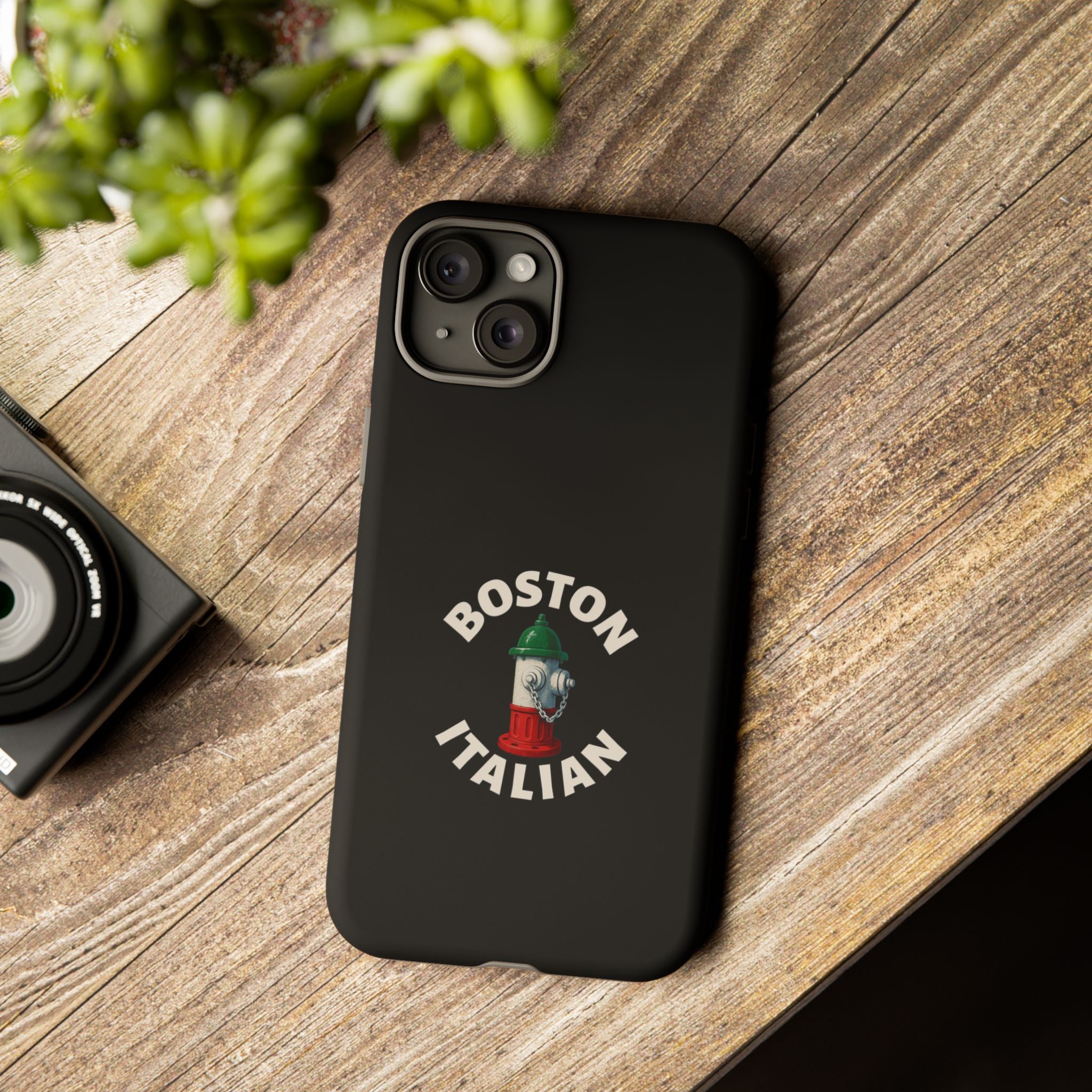 Boston Italian Black Phone Case, Tough Cases for iPhone, Gift for Italians, Stylish Phone Cover, Unique Phone Accessory