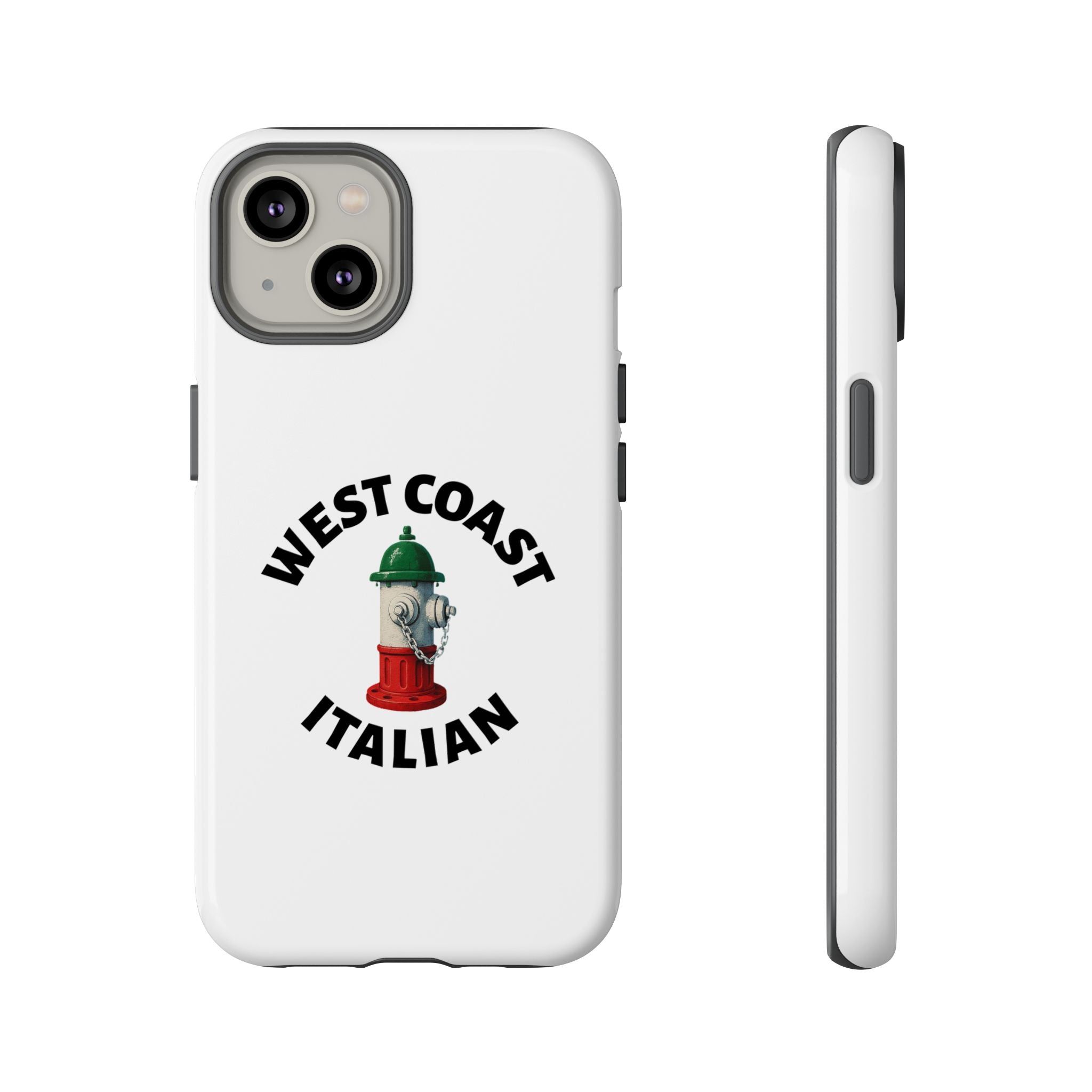 West Coast Italian White Phone Case, Urban Style Phone Cover, Tough Smartphone Case, Gift for Italian Heritage, Fun Streetwear Accessories
