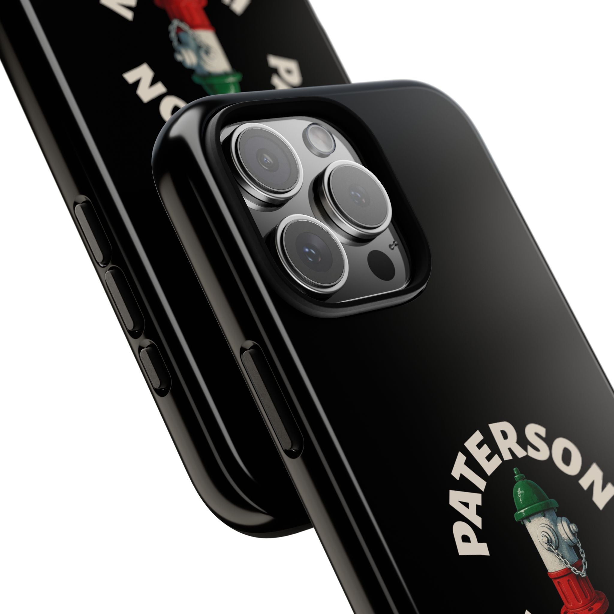 Paterson Italian Black Phone Case, Tough Cases for iPhone, Gift for Italians, Stylish Phone Cover, Unique Phone Accessory