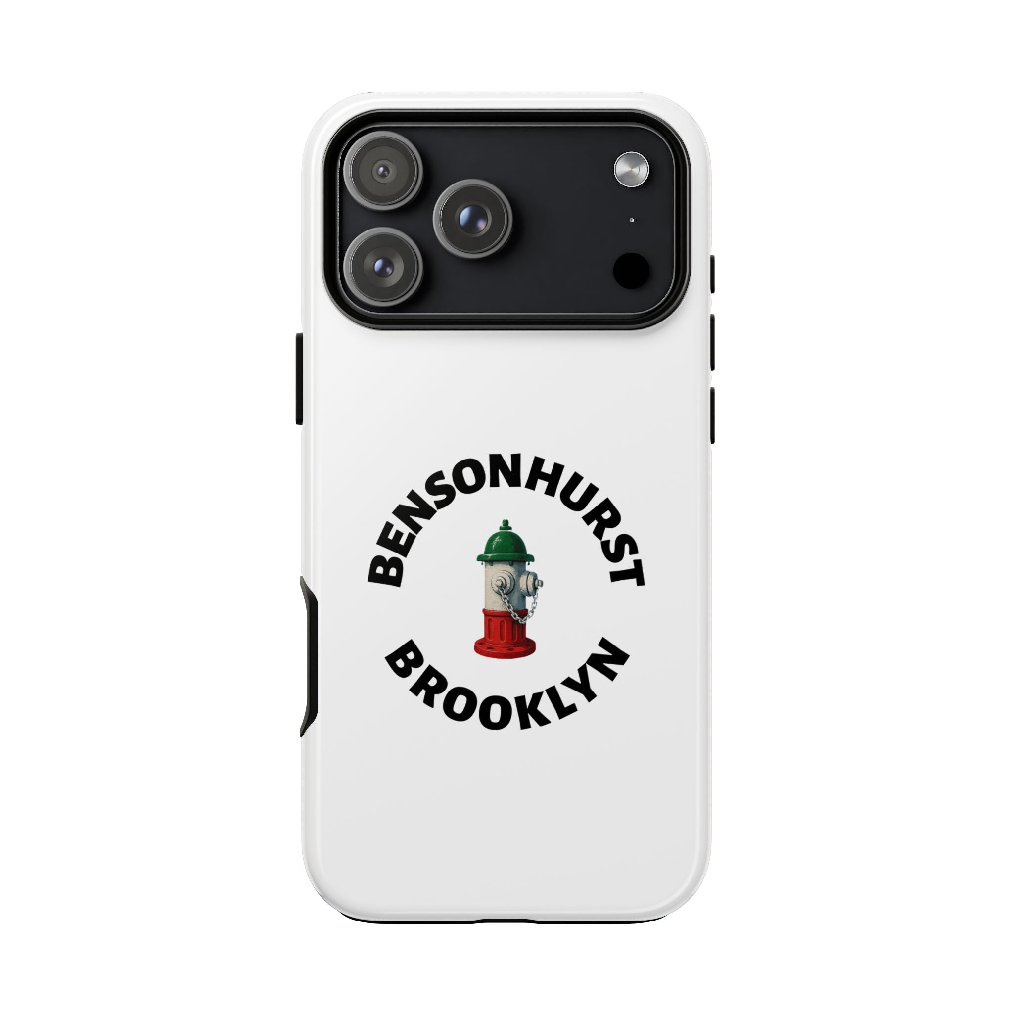 Bensonhurst Brooklyn White Phone Case, Urban Style Phone Cover, Tough Smartphone Case, Gift for Italian Heritage, Fun Streetwear Accessories