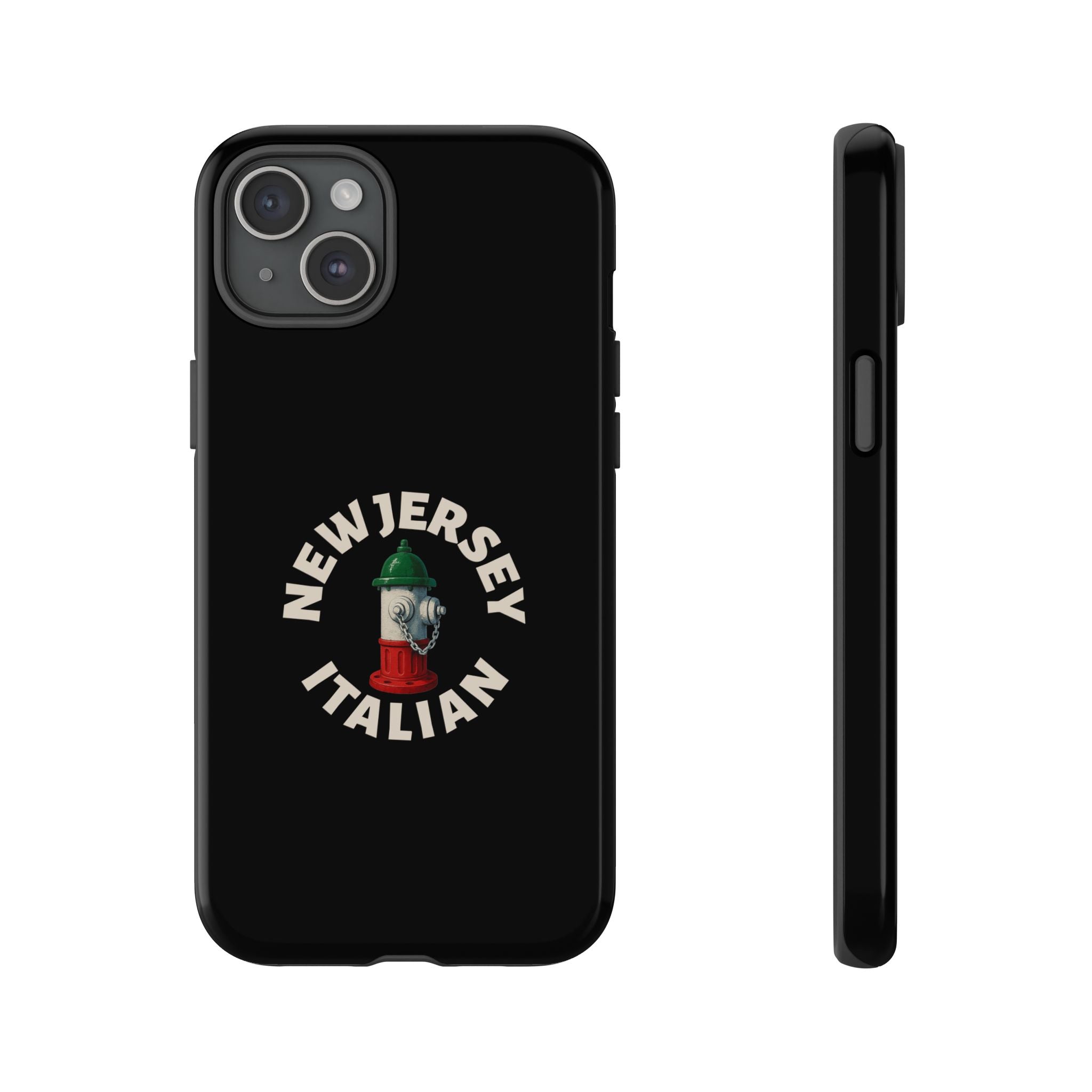 New Jersey Italian Black Phone Case, Tough Cases for iPhone, Gift for Italians, Stylish Phone Cover, Unique Phone Accessory