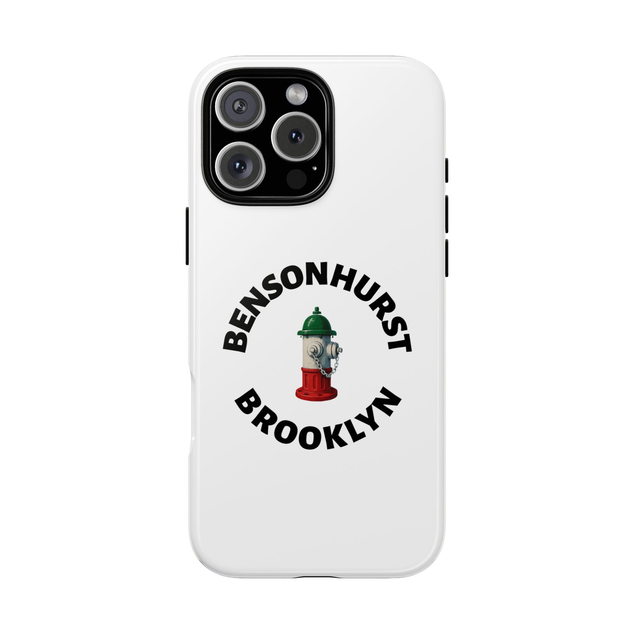 Bensonhurst Brooklyn White Phone Case, Urban Style Phone Cover, Tough Smartphone Case, Gift for Italian Heritage, Fun Streetwear Accessories