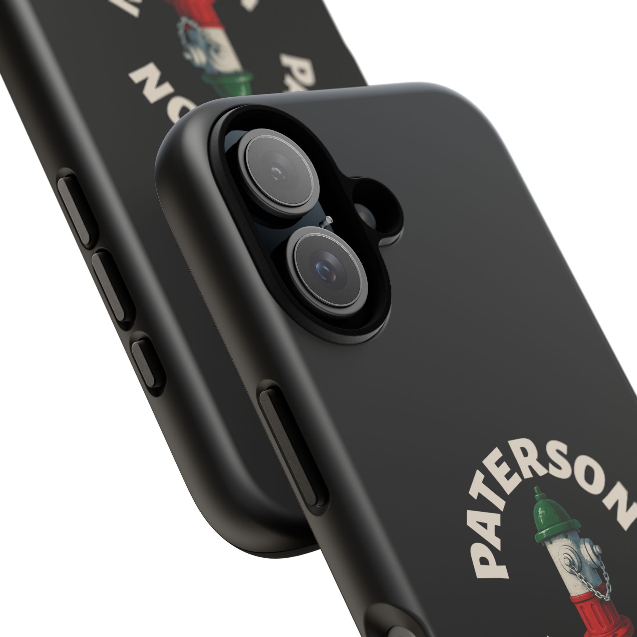 Paterson Italian Black Phone Case, Tough Cases for iPhone, Gift for Italians, Stylish Phone Cover, Unique Phone Accessory