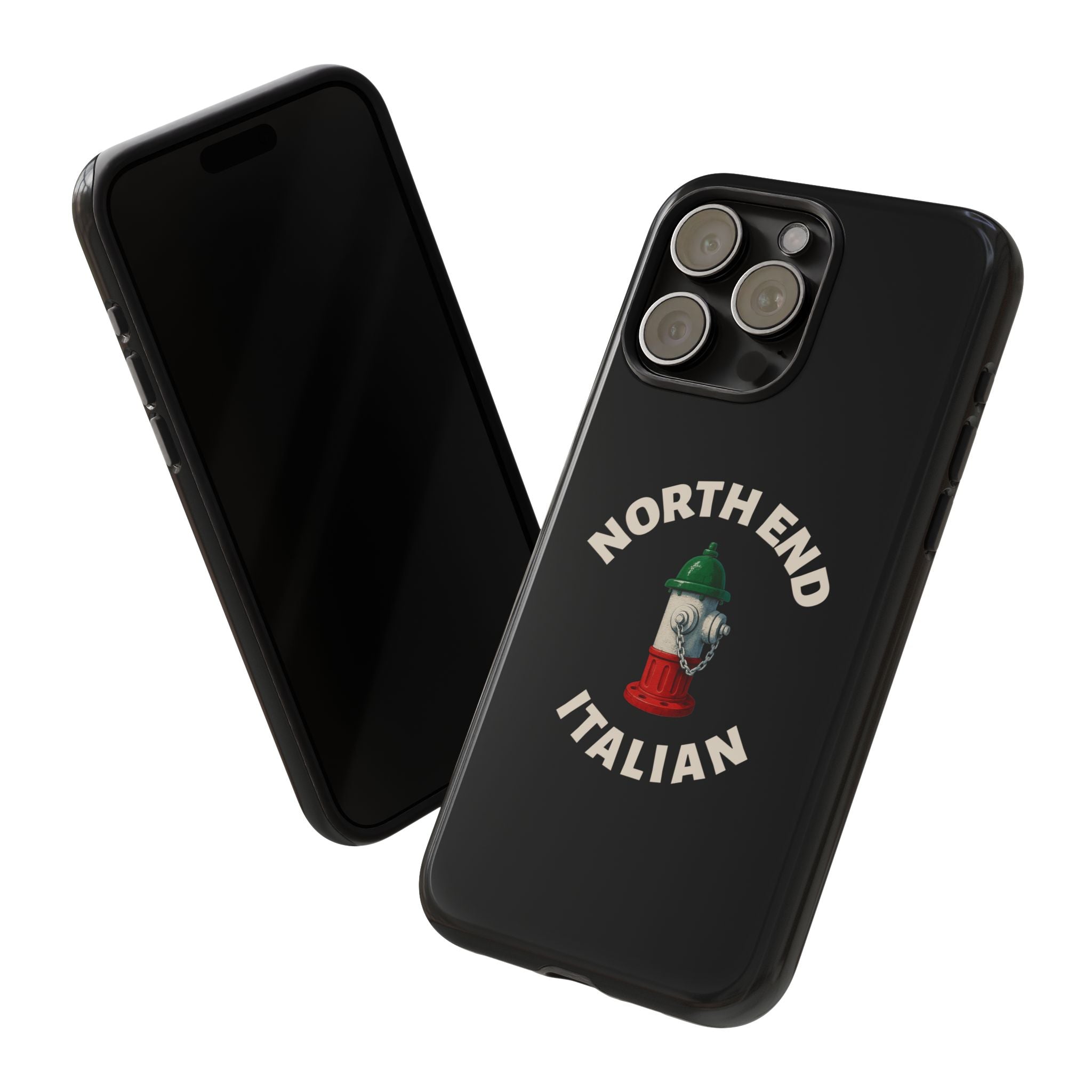 North End Italian Black Phone Case, Tough Cases for iPhone, Gift for Italians, Stylish Phone Cover, Unique Phone Accessory
