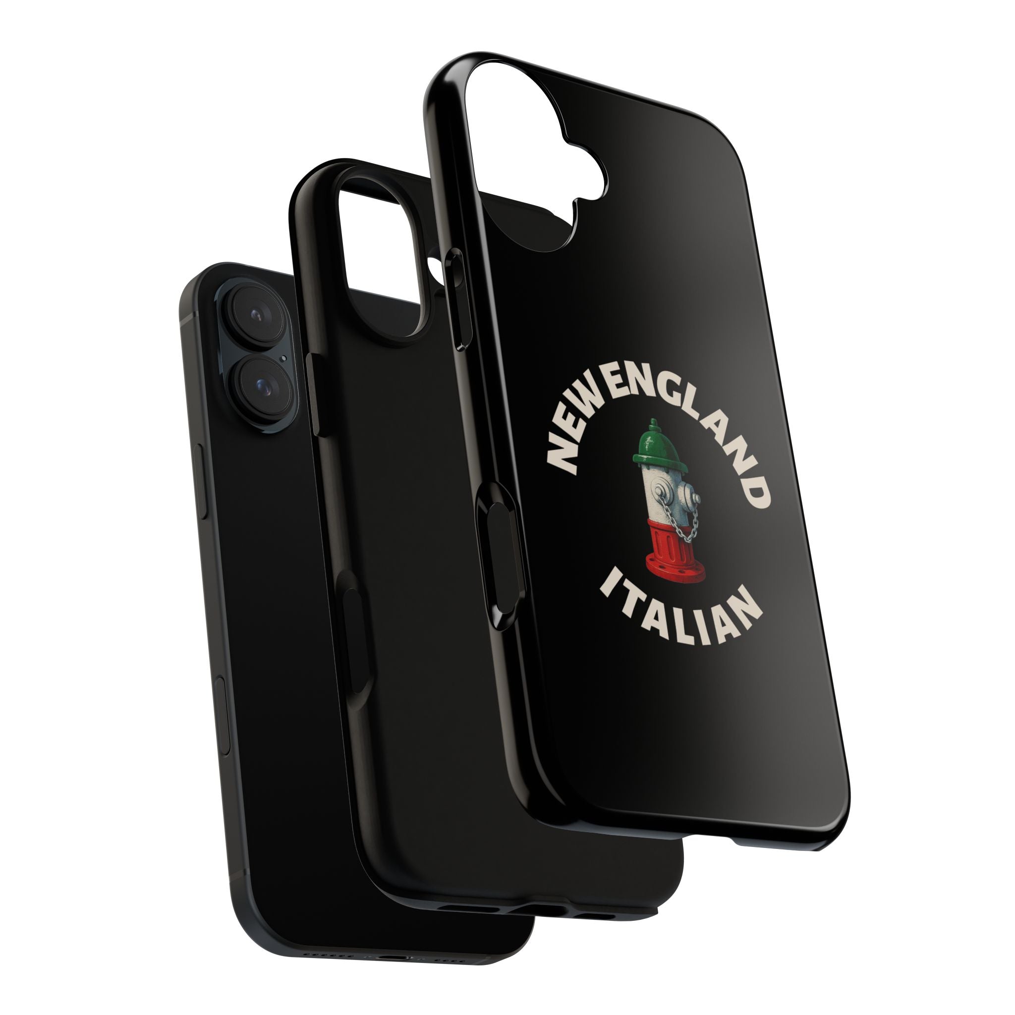 New England Italian Black Phone Case, Tough Cases for iPhone, Gift for Italians, Stylish Phone Cover, Unique Phone Accessory