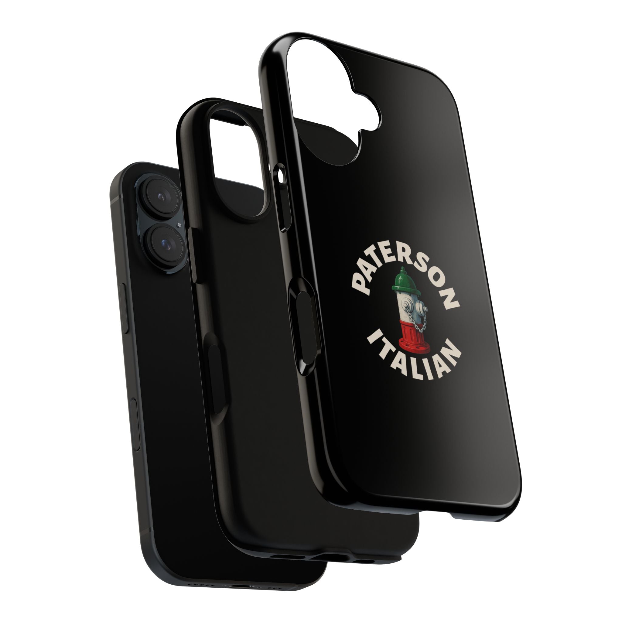 Paterson Italian Black Phone Case, Tough Cases for iPhone, Gift for Italians, Stylish Phone Cover, Unique Phone Accessory