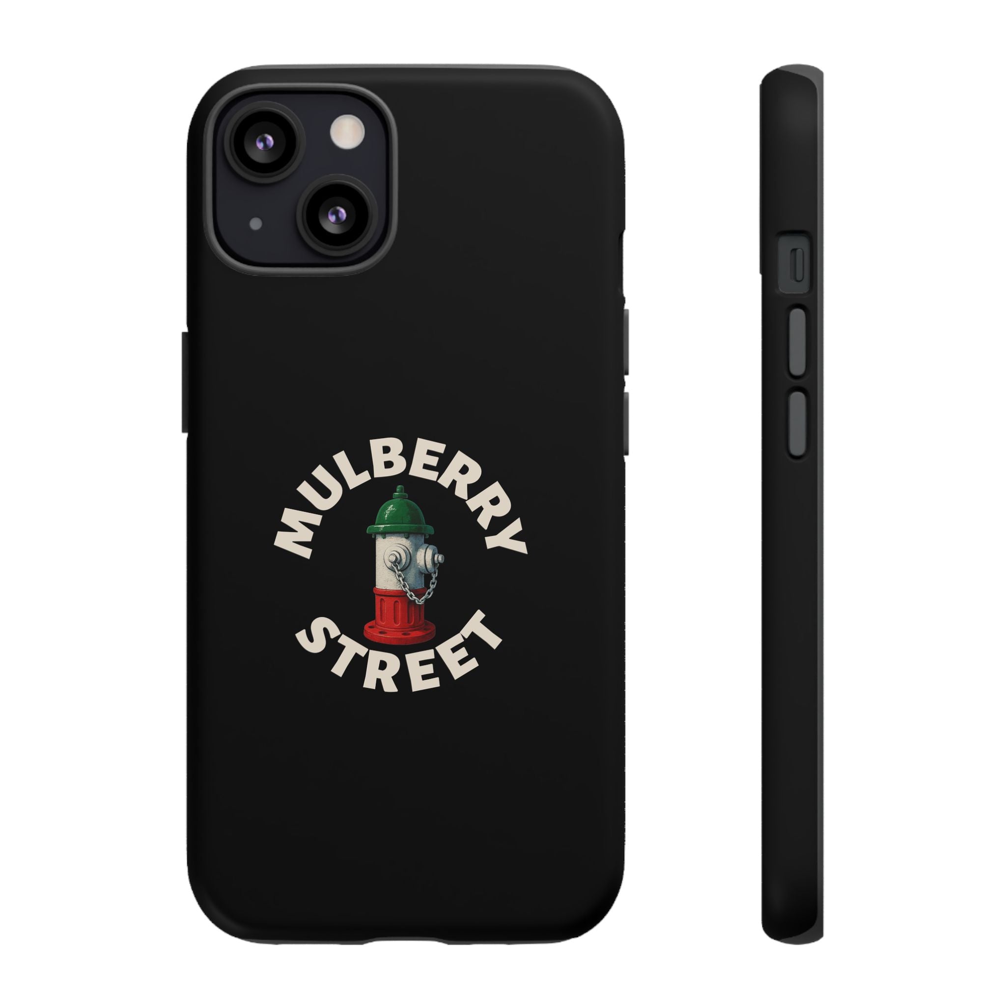 Mulberry Street Black Phone Case, Tough Cases for iPhone, Gift for Italians, Stylish Phone Cover, Unique Phone Accessory