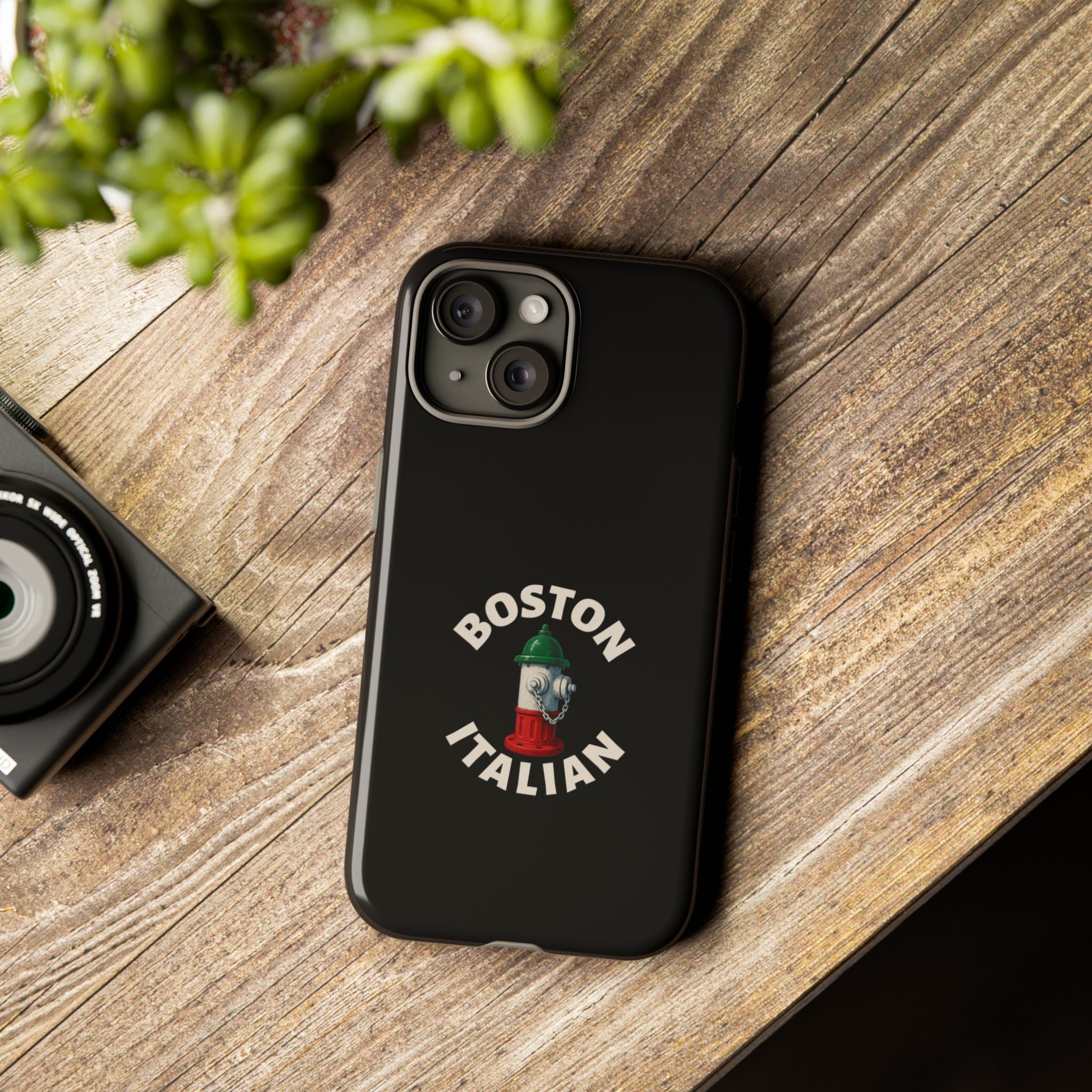Boston Italian Black Phone Case, Tough Cases for iPhone, Gift for Italians, Stylish Phone Cover, Unique Phone Accessory