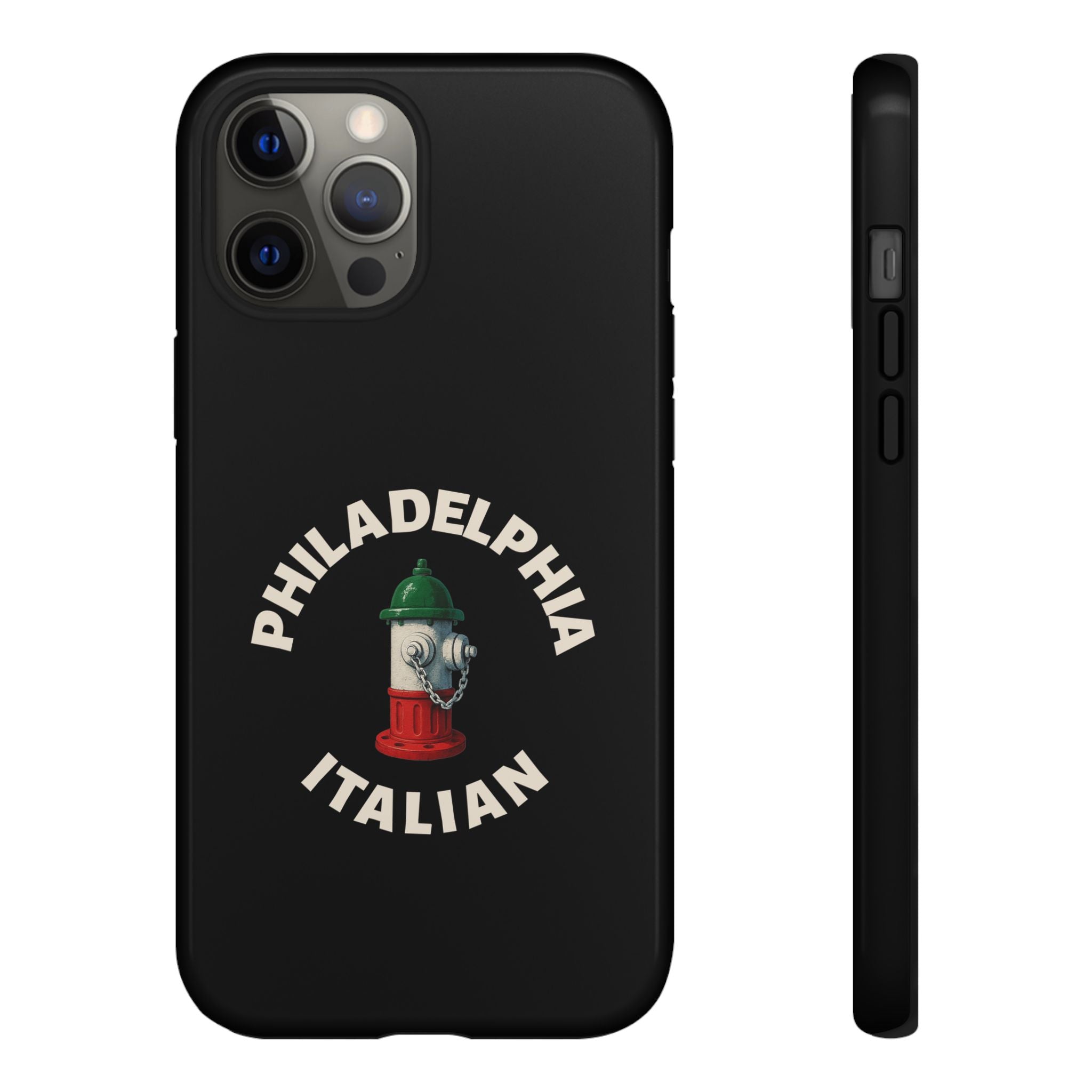 Philadelphia Italian Black Phone Case, Tough Cases for iPhone, Gift for Italians, Stylish Phone Cover, Unique Phone Accessory