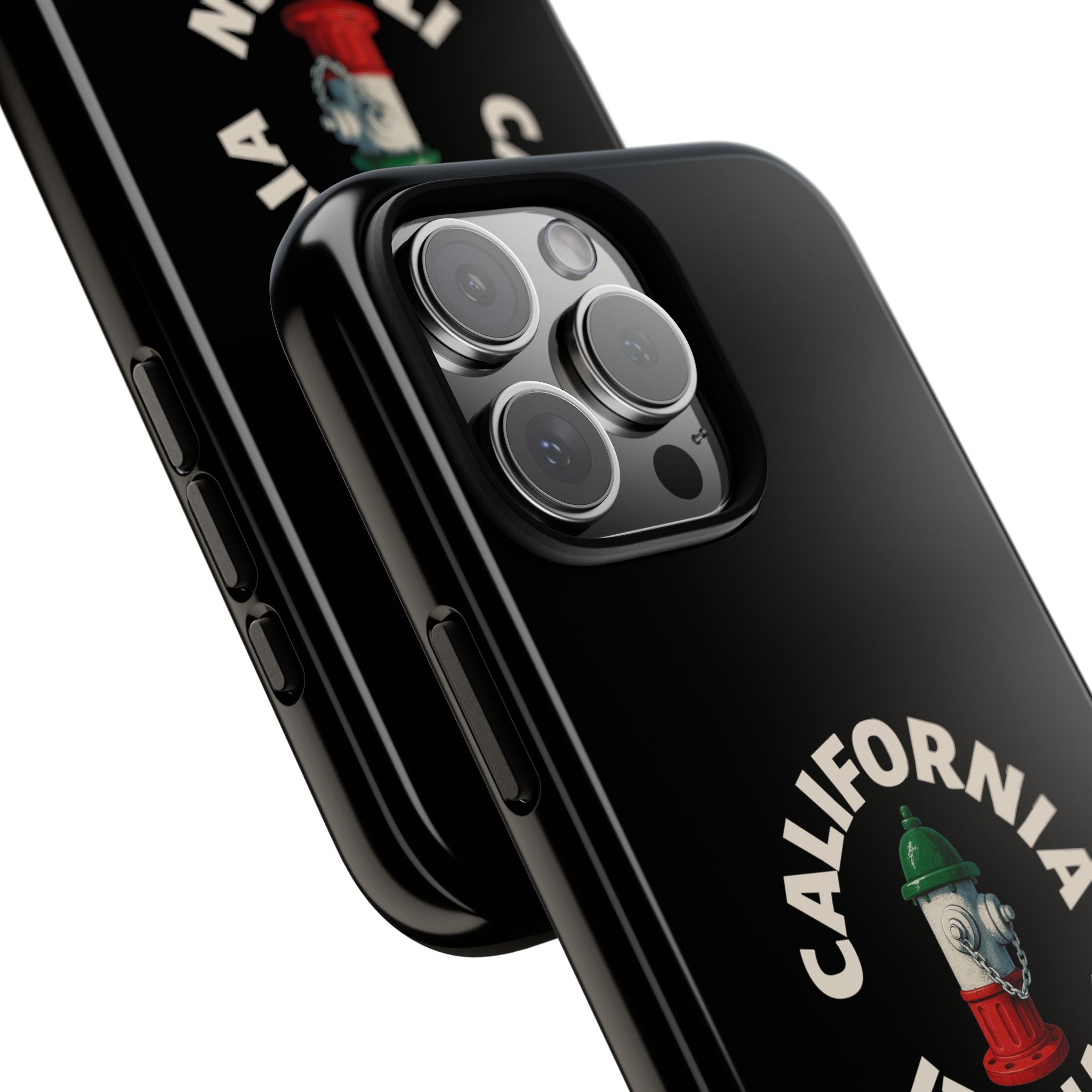 California Italian Black Phone Case, Tough Cases for iPhone, Gift for Italians, Stylish Phone Cover, Unique Phone Accessory