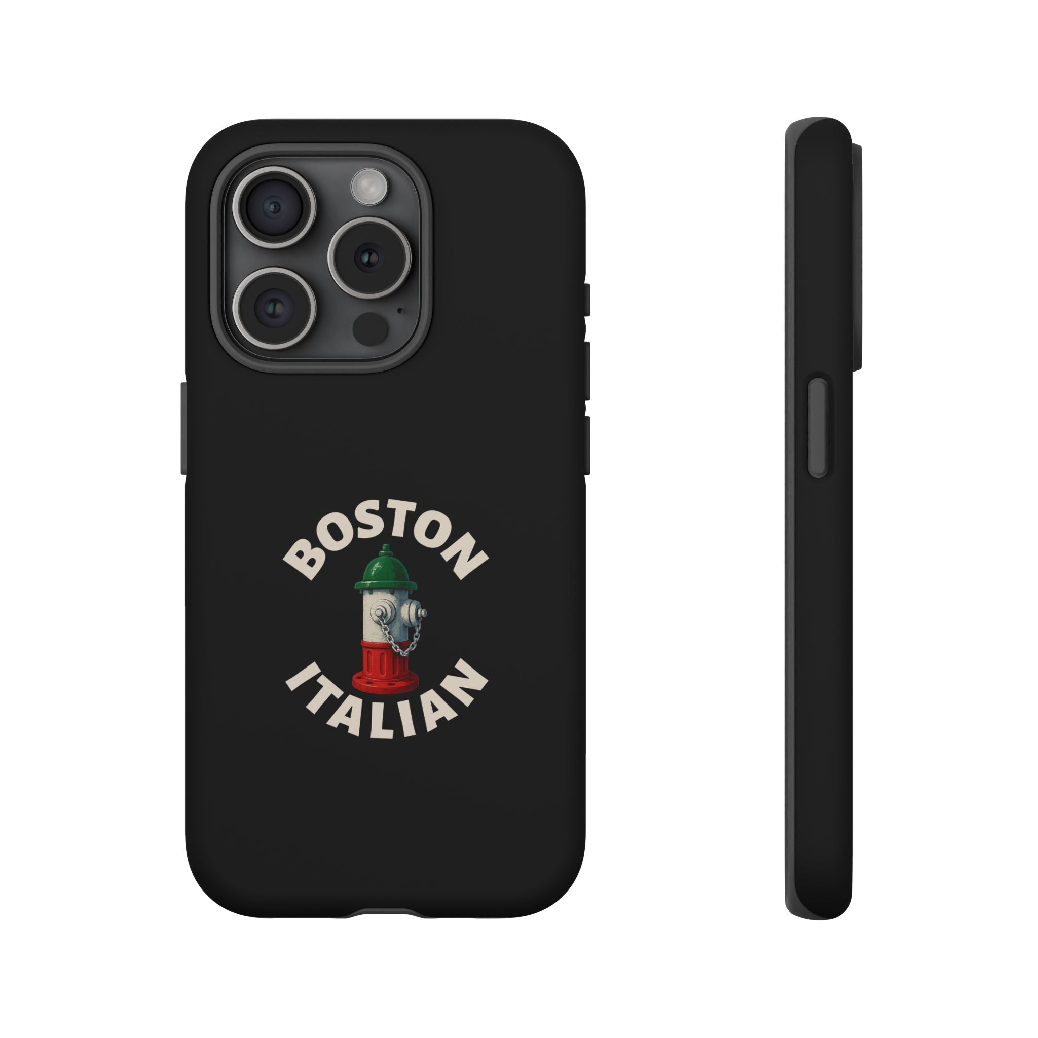 Boston Italian Black Phone Case, Tough Cases for iPhone, Gift for Italians, Stylish Phone Cover, Unique Phone Accessory