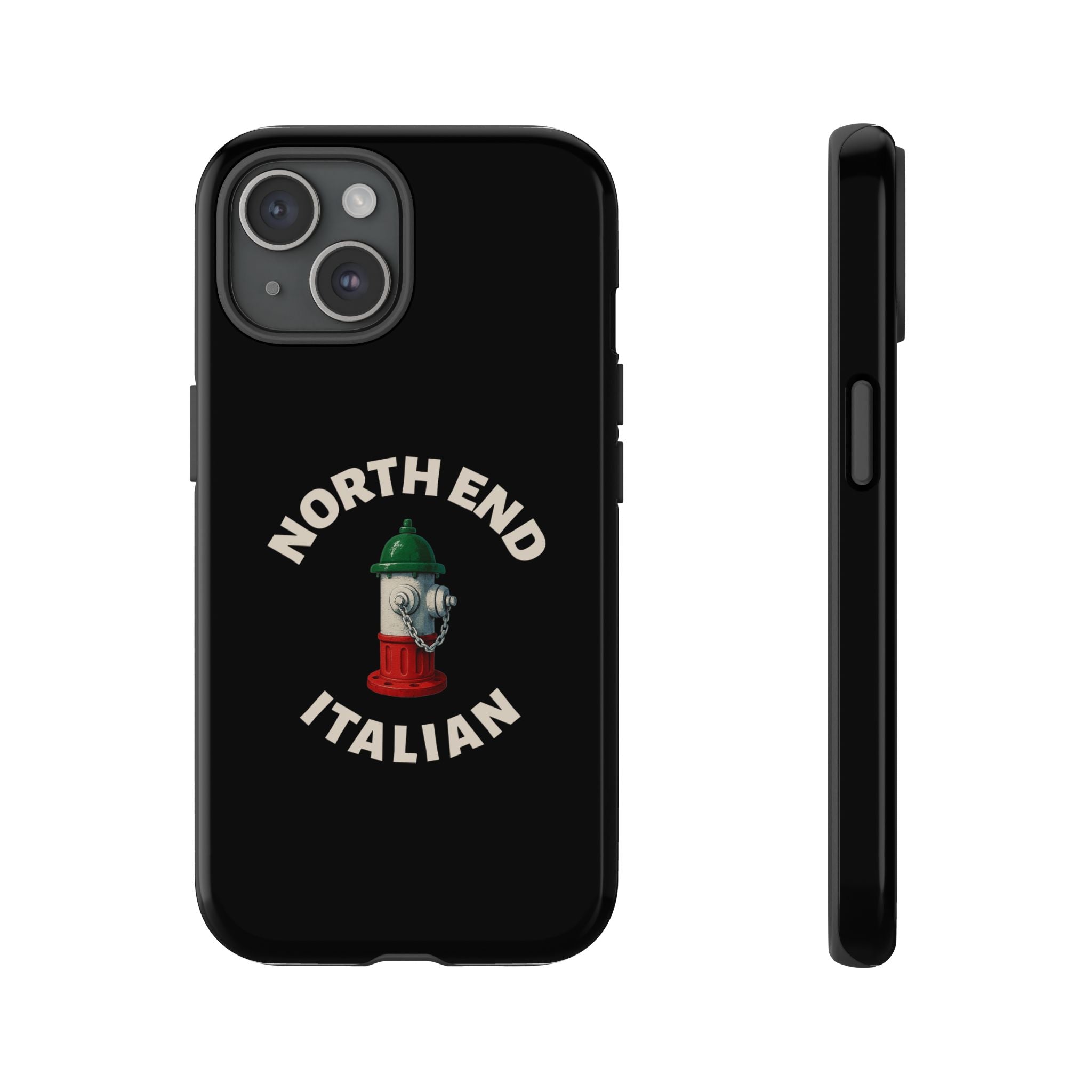North End Italian Black Phone Case, Tough Cases for iPhone, Gift for Italians, Stylish Phone Cover, Unique Phone Accessory