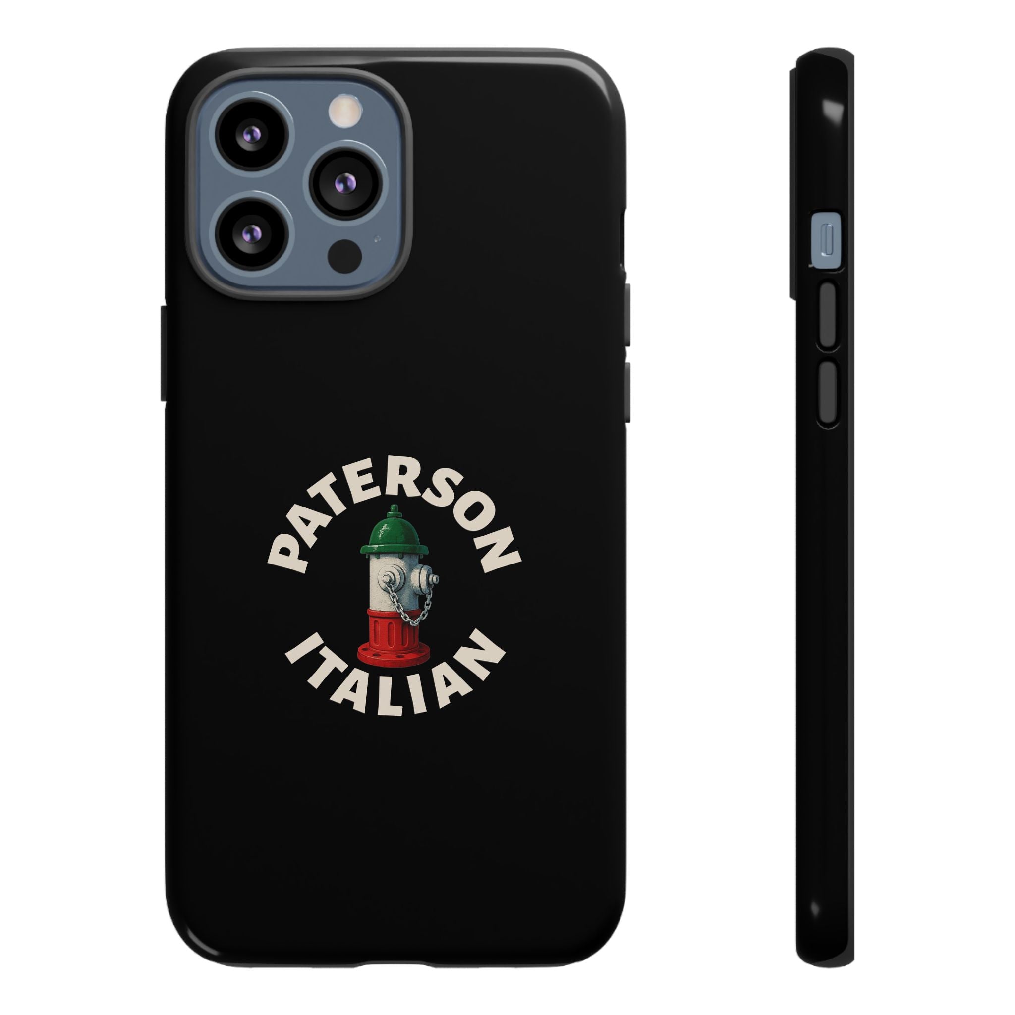 Paterson Italian Black Phone Case, Tough Cases for iPhone, Gift for Italians, Stylish Phone Cover, Unique Phone Accessory