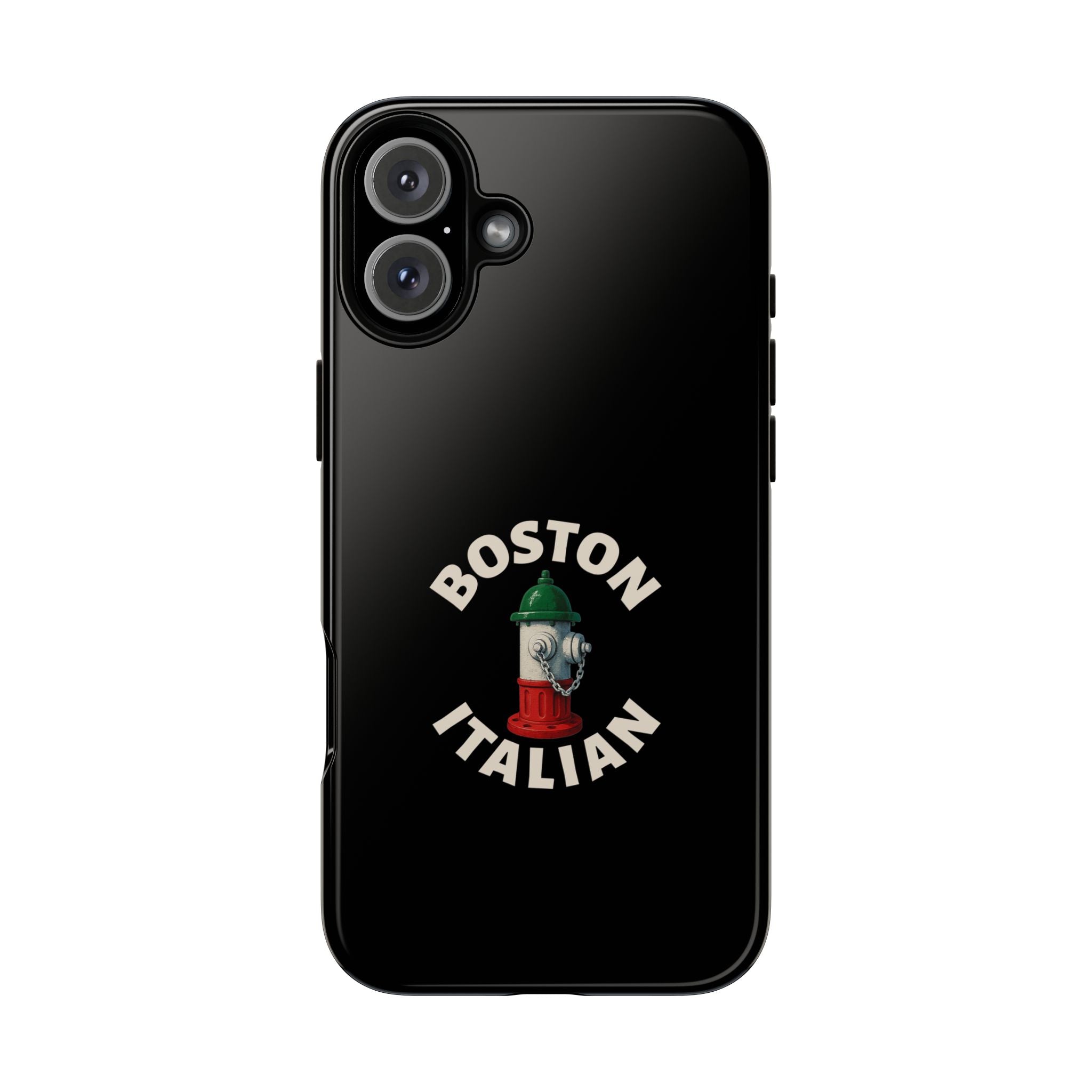 Boston Italian Black Phone Case, Tough Cases for iPhone, Gift for Italians, Stylish Phone Cover, Unique Phone Accessory