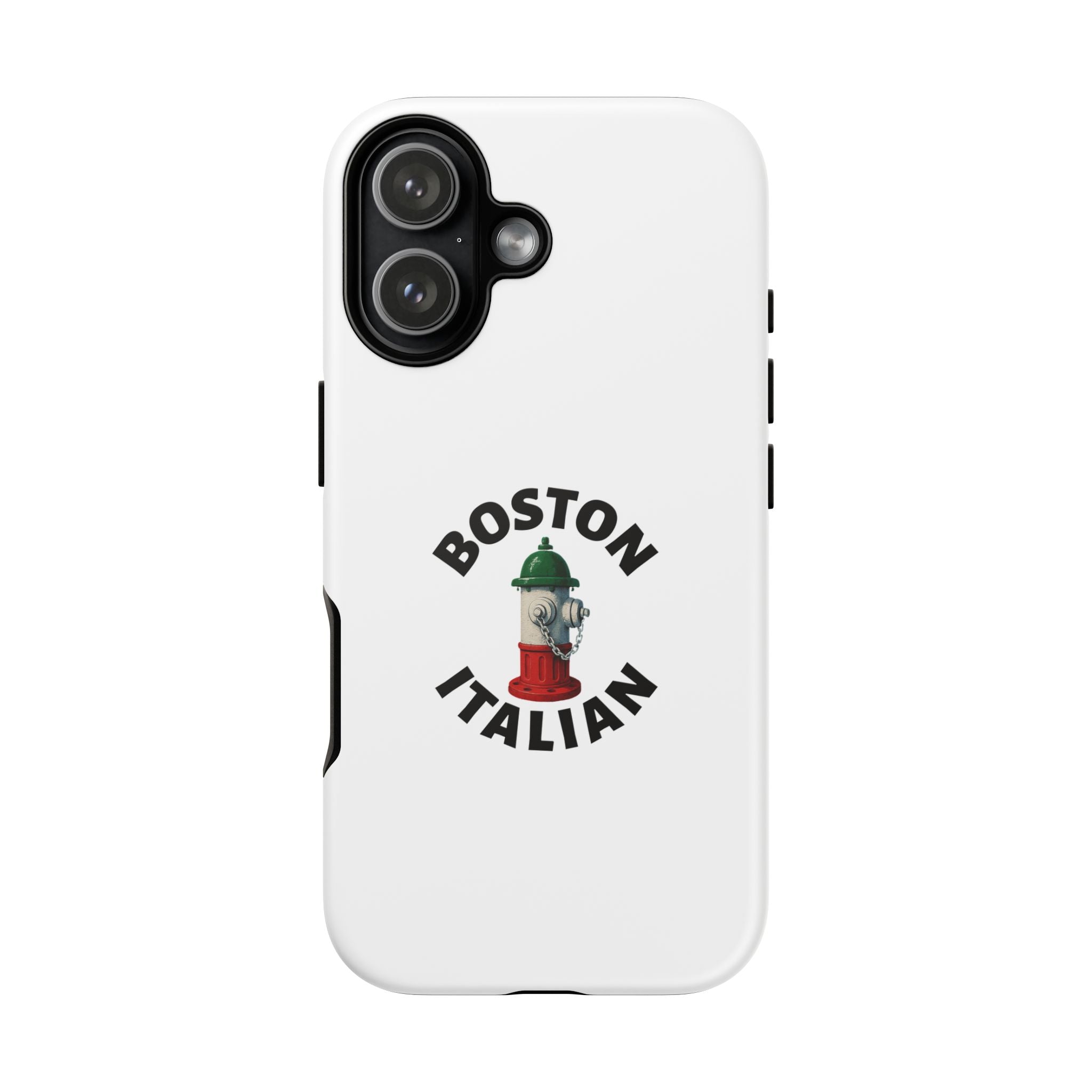Boston Italian White Phone Case, Urban Style Phone Cover, Tough Smartphone Case, Gift for Italian Heritage, Fun Streetwear Accessories