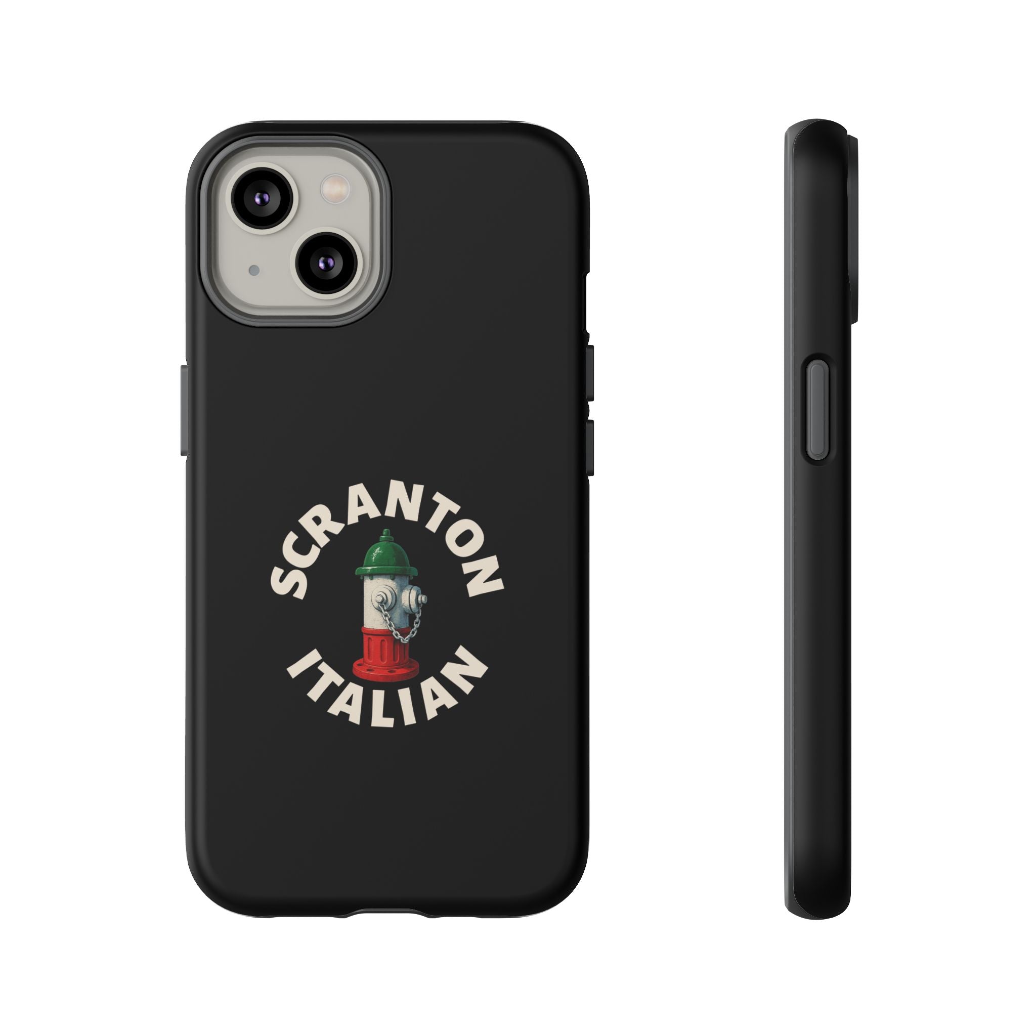 Scranton Italian Black Phone Case, Tough Cases for iPhone, Gift for Italians, Stylish Phone Cover, Unique Phone Accessory
