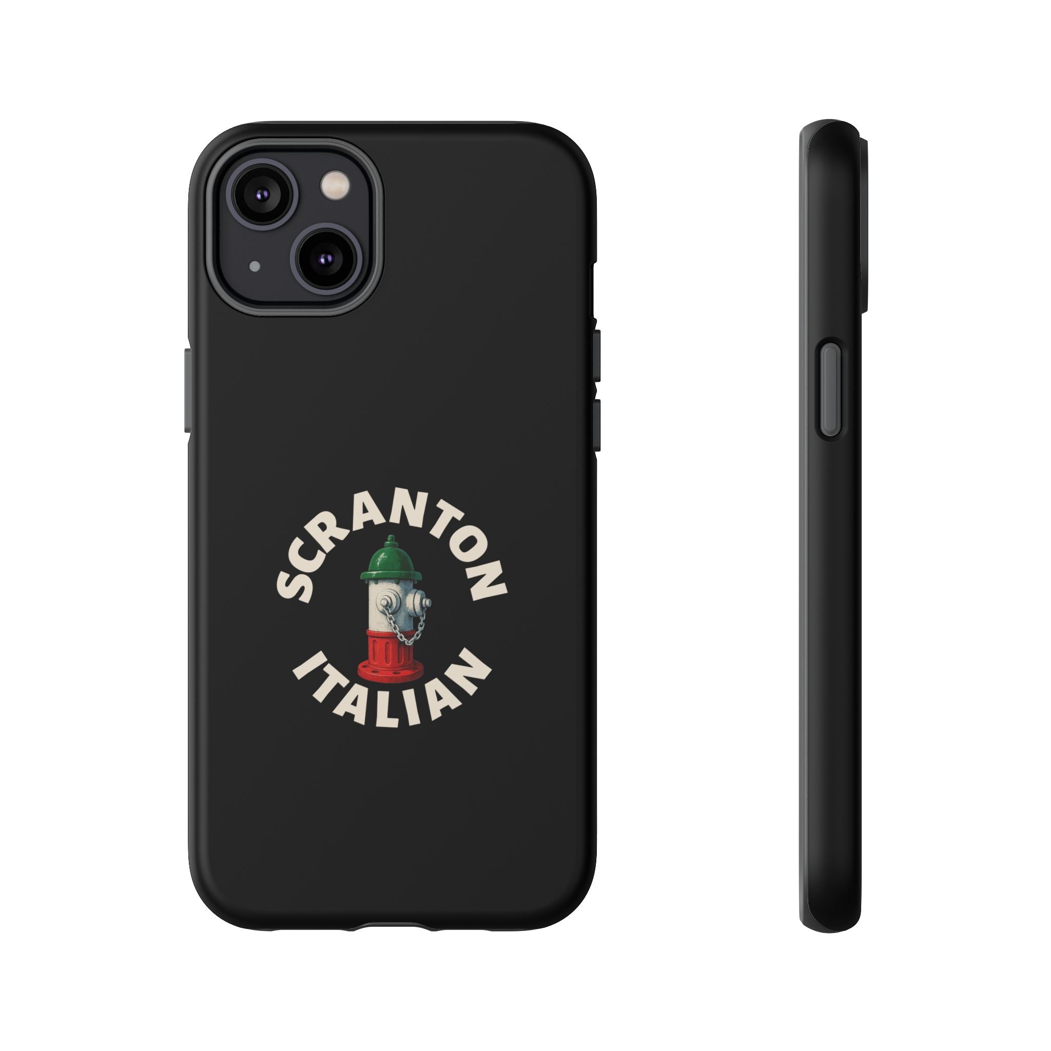 Scranton Italian Black Phone Case, Tough Cases for iPhone, Gift for Italians, Stylish Phone Cover, Unique Phone Accessory