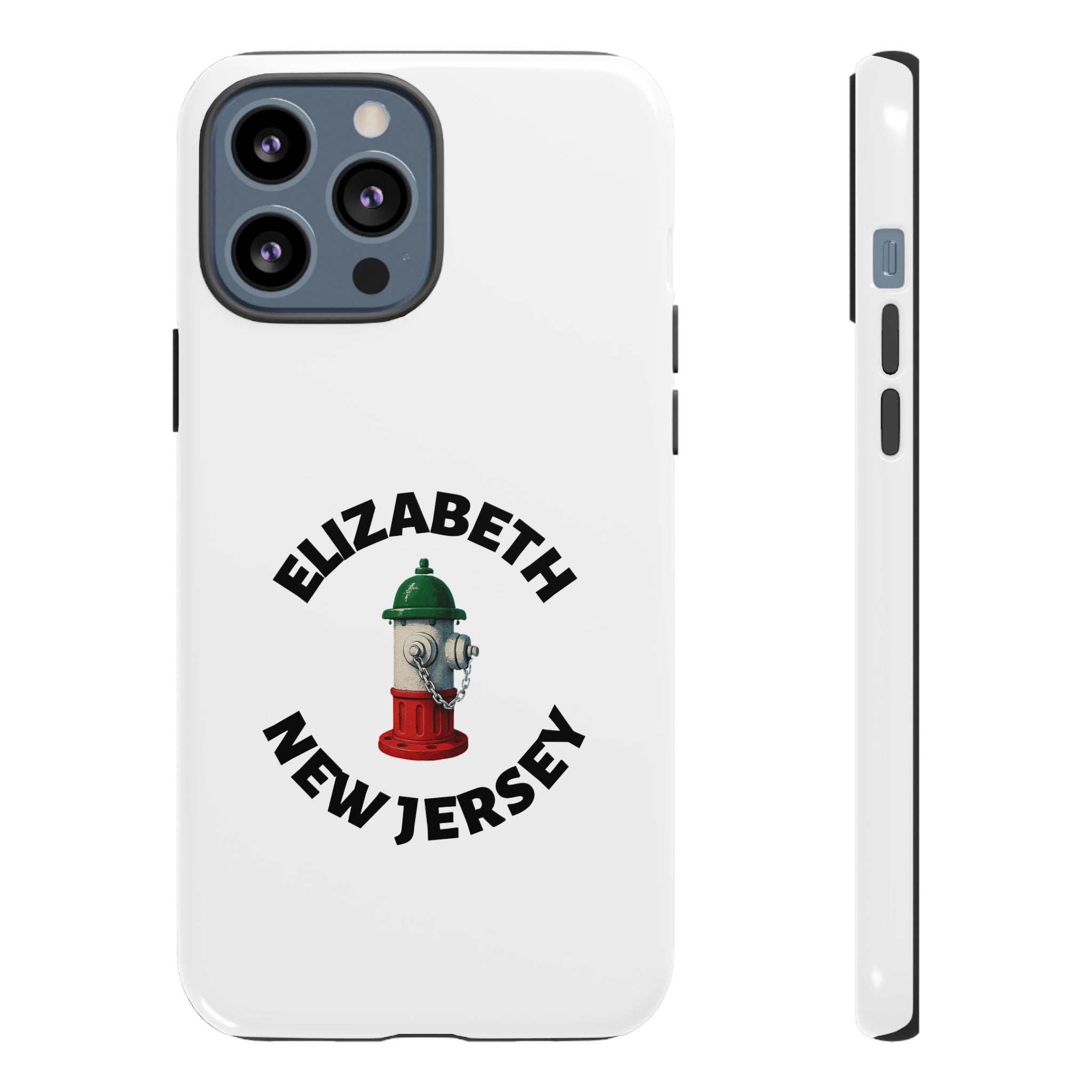 Elizabeth New Jersey White Phone Case, Urban Style Phone Cover, Tough Smartphone Case, Gift for Italian Heritage, Fun Streetwear Accessories