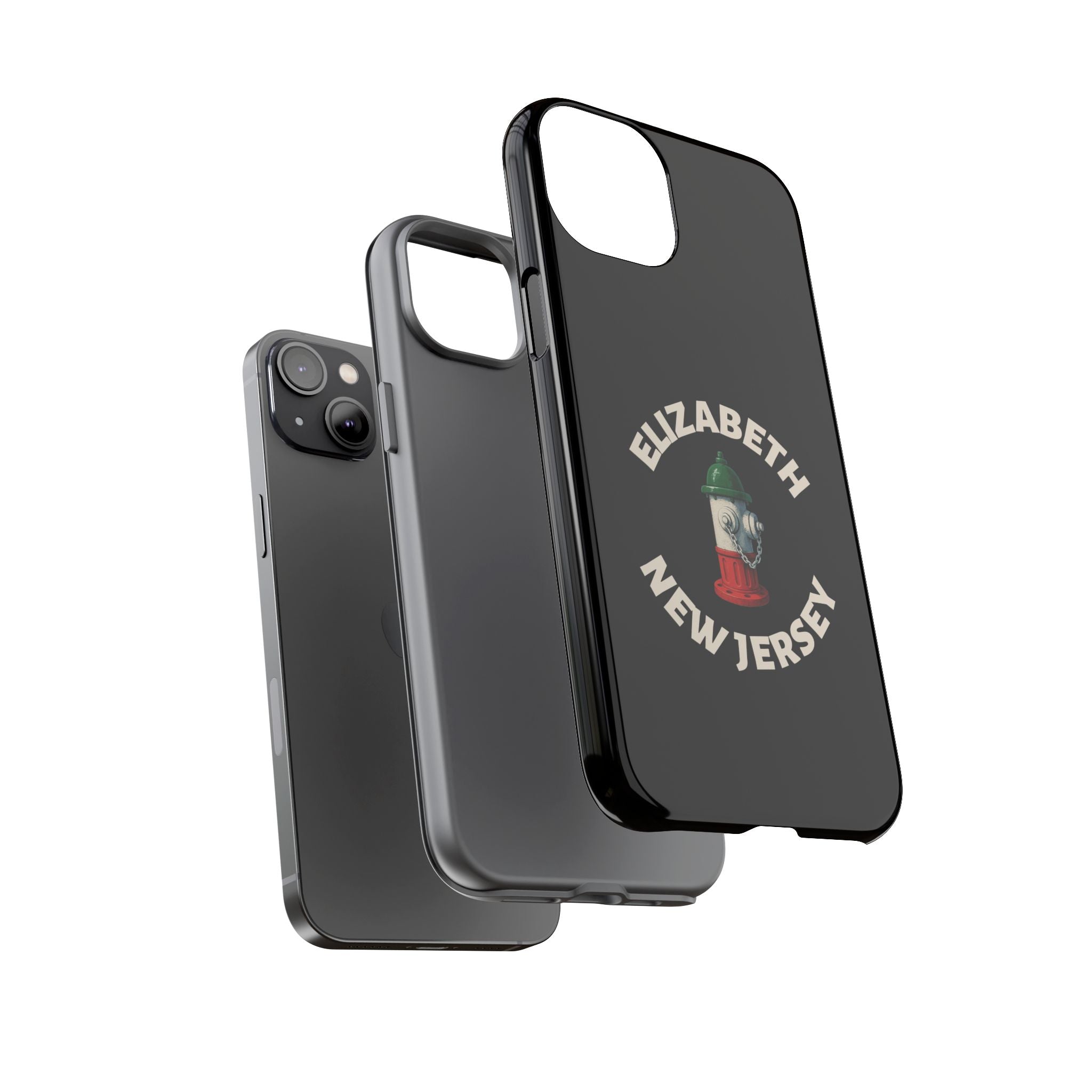 Elizabeth New Jersey Black Phone Case, Tough Cases for iPhone, Gift for Italians, Stylish Phone Cover, Unique Phone Accessory