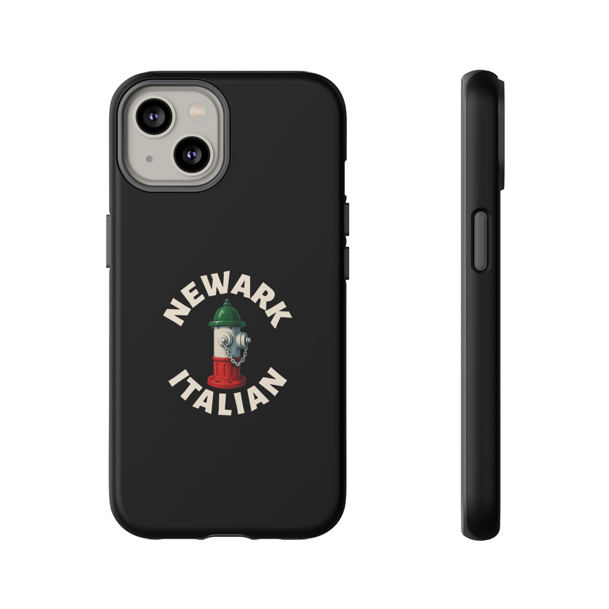 Newark Italian Black Phone Case, Tough Cases for iPhone, Gift for Italians, Stylish Phone Cover, Unique Phone Accessory