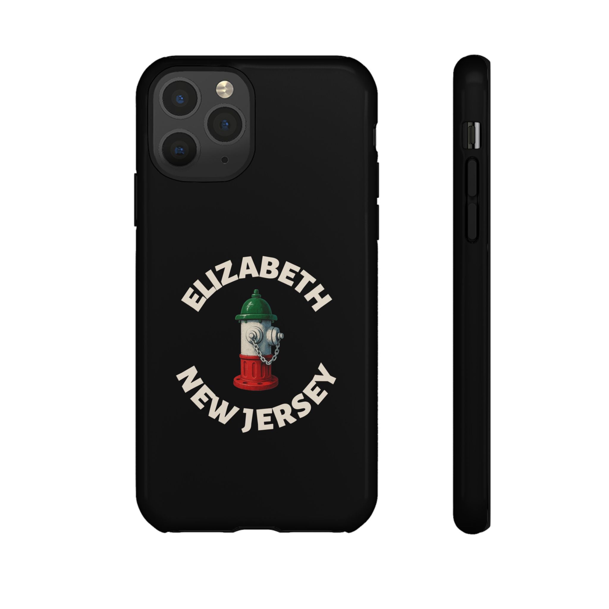 Elizabeth New Jersey Black Phone Case, Tough Cases for iPhone, Gift for Italians, Stylish Phone Cover, Unique Phone Accessory