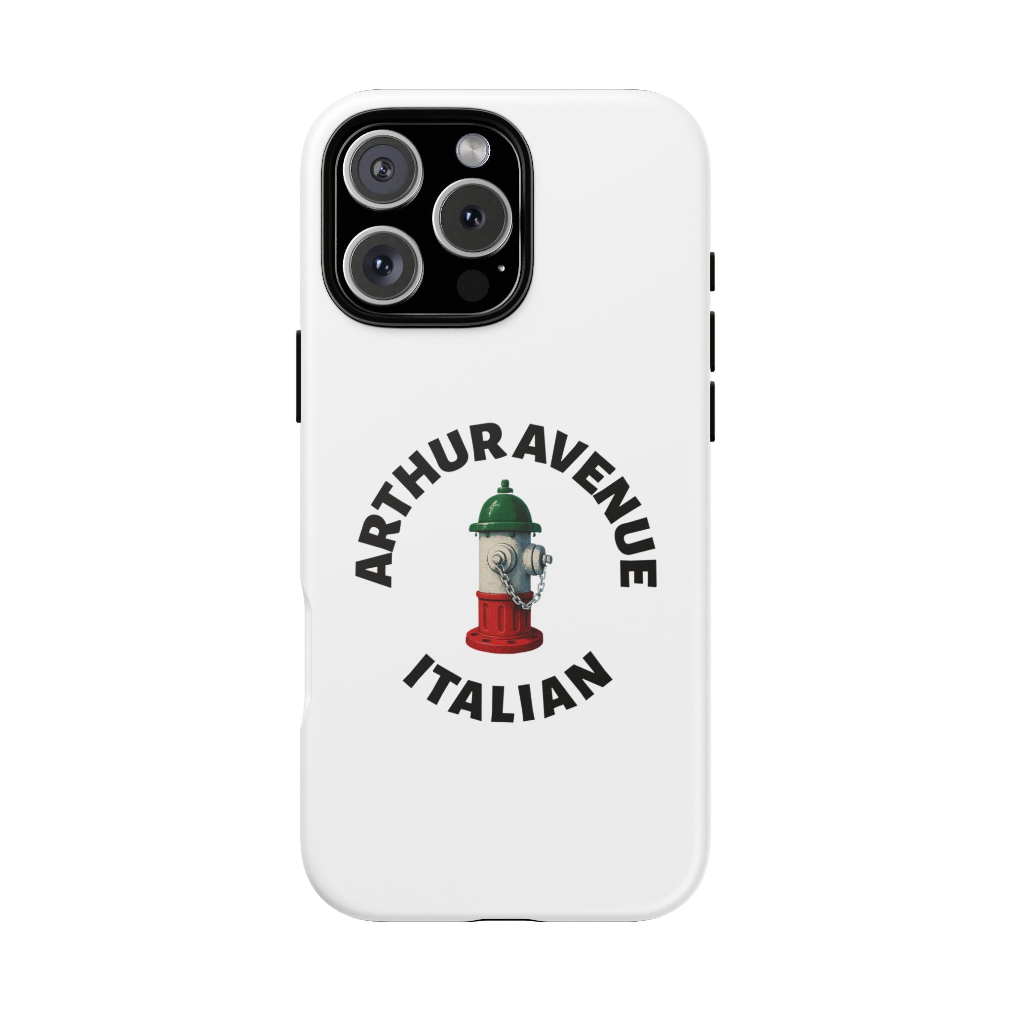 Arthur Avenue Italian White Phone Case, Urban Style Phone Cover, Tough Smartphone Case, Gift for Italian Heritage, Fun Streetwear Accessories