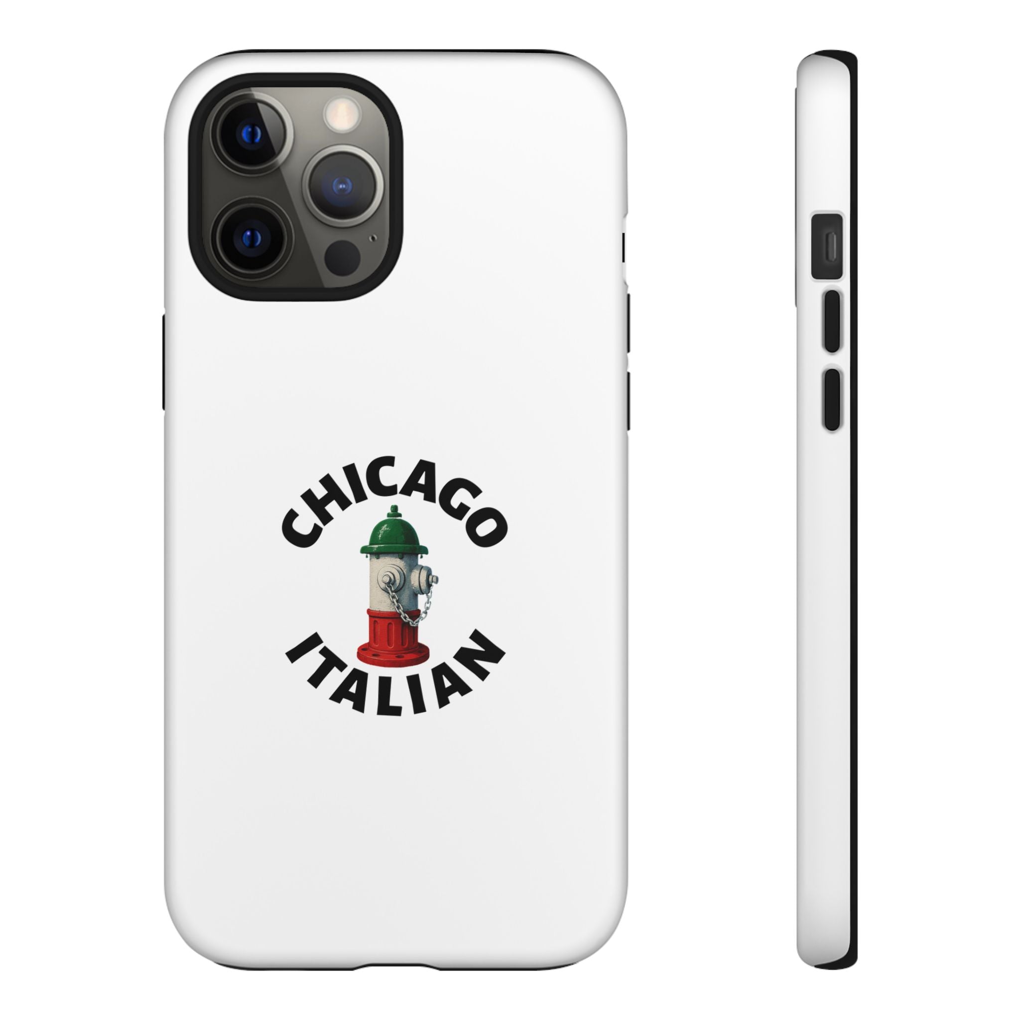 Chicago Italian White Phone Case, Urban Style Phone Cover, Tough Smartphone Case, Gift for Italian Heritage, Fun Streetwear Accessories