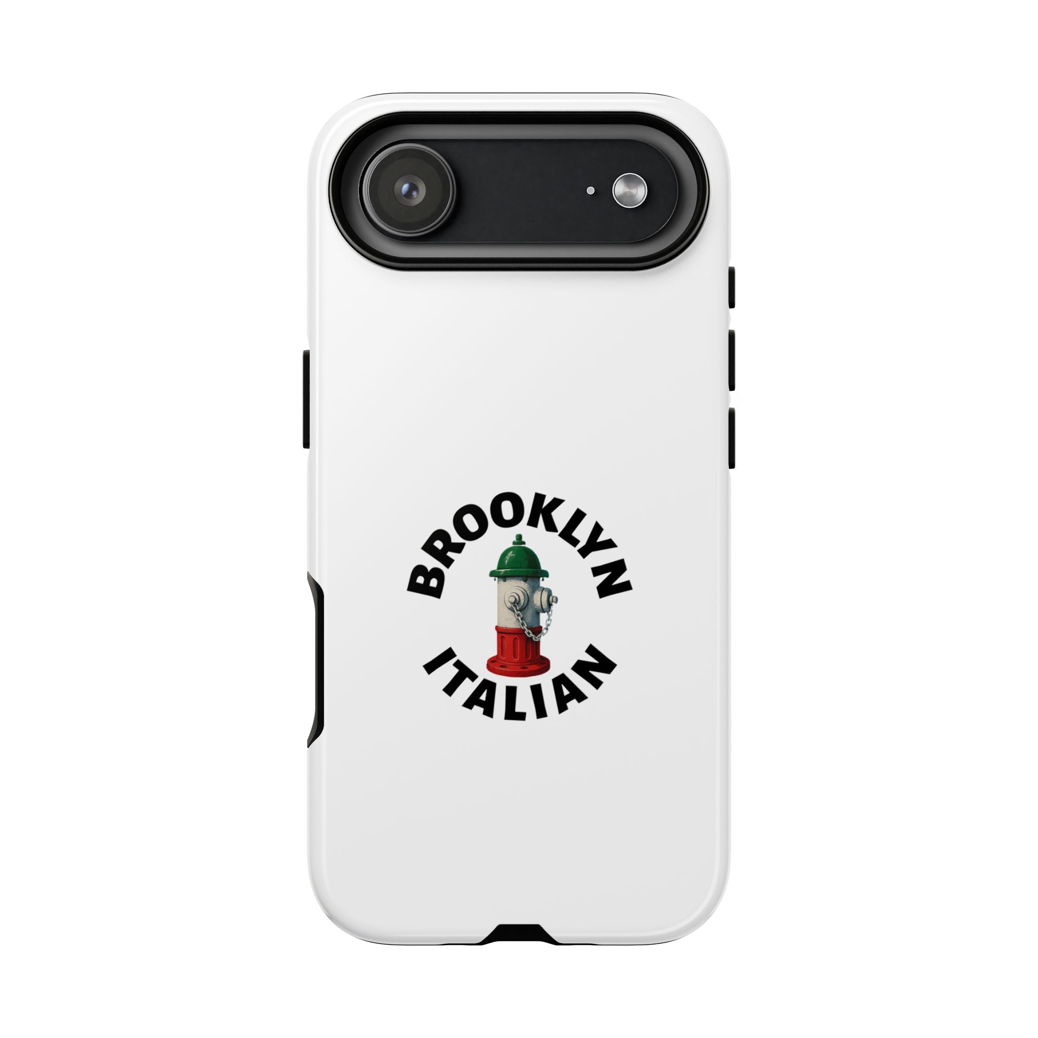 Brooklyn Italian White Phone Case, Urban Style Phone Cover, Tough Smartphone Case, Gift for Italian Heritage, Fun Streetwear Accessories