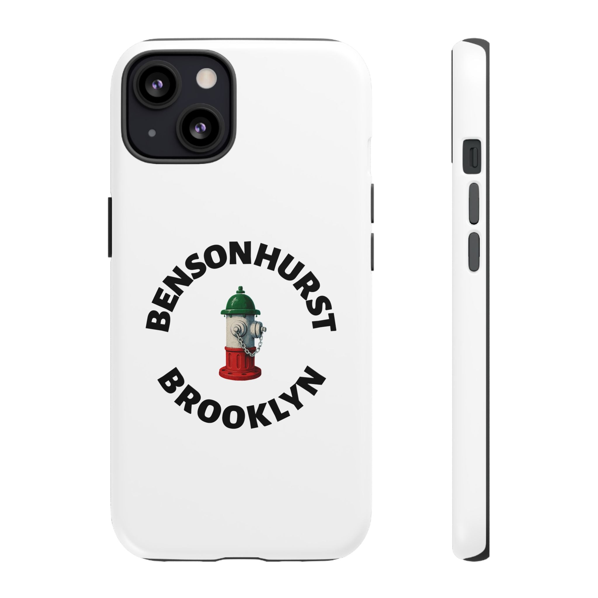 Bensonhurst Brooklyn White Phone Case, Urban Style Phone Cover, Tough Smartphone Case, Gift for Italian Heritage, Fun Streetwear Accessories