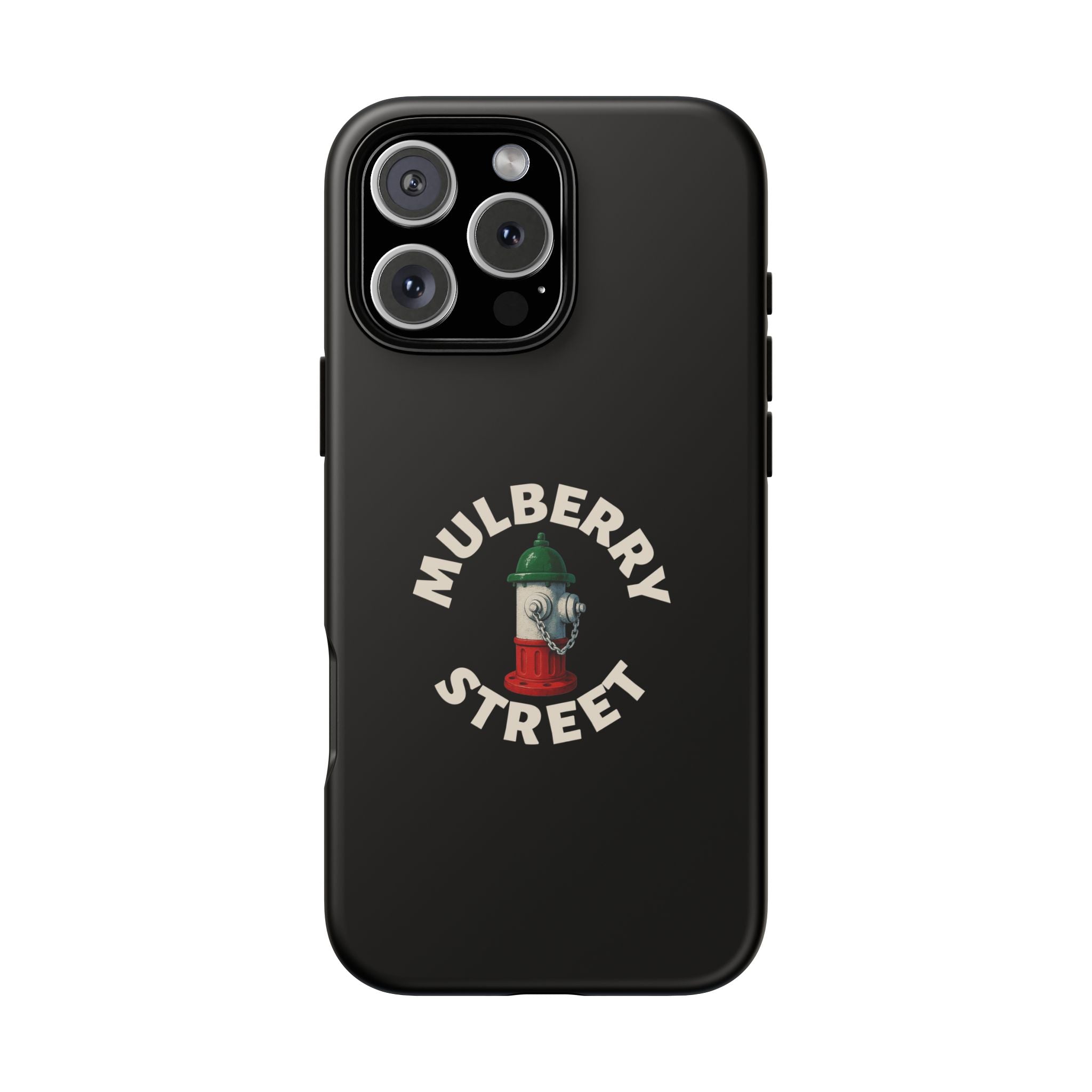 Mulberry Street Black Phone Case, Tough Cases for iPhone, Gift for Italians, Stylish Phone Cover, Unique Phone Accessory
