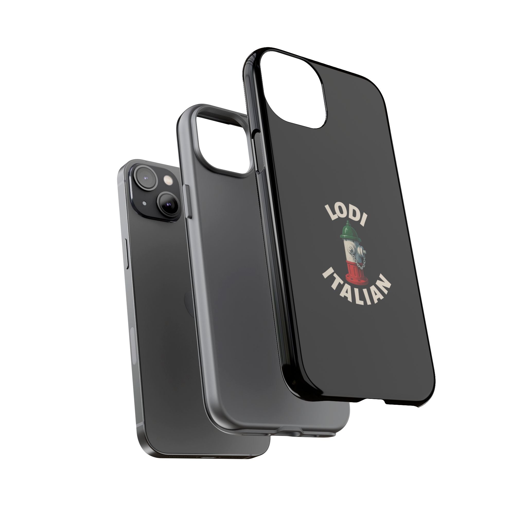 Lodi Italian Black Phone Case, Tough Cases for iPhone, Gift for Italians, Stylish Phone Cover, Unique Phone Accessory