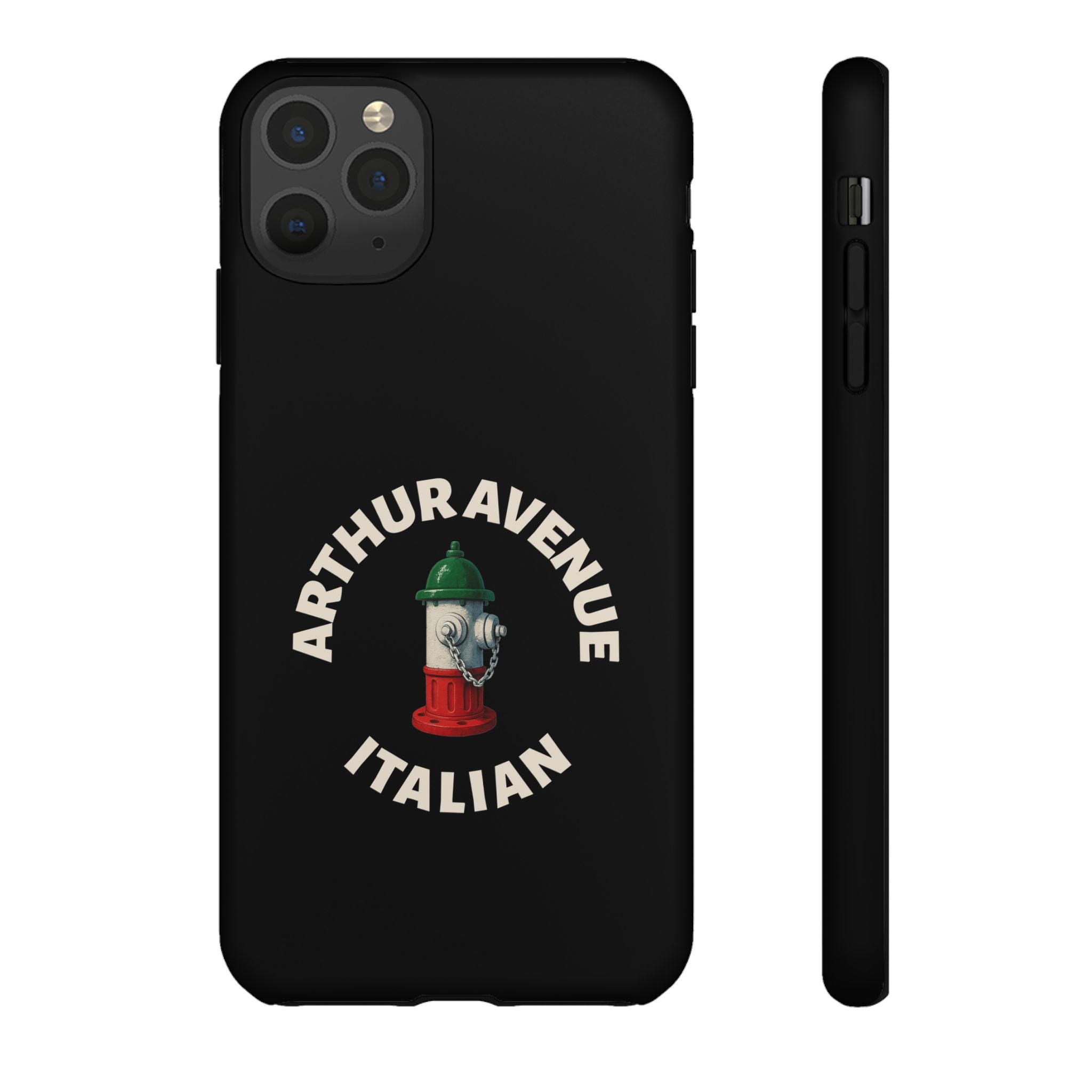 Arthur Avenue Italian Black Phone Case, Tough Cases for iPhone, Gift for Italians, Stylish Phone Cover, Unique Phone Accessory