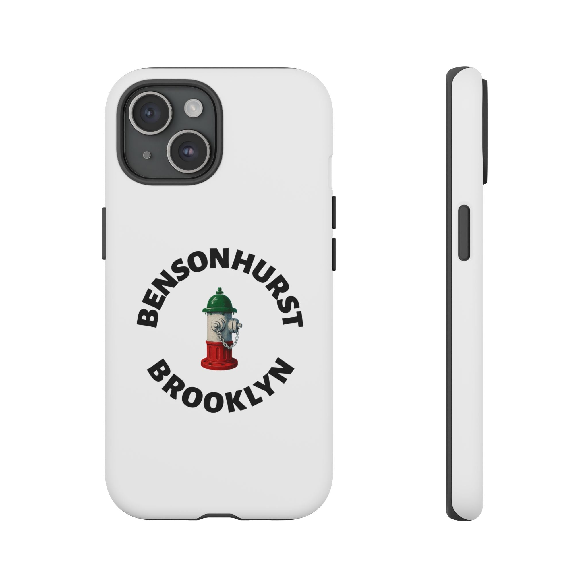 Bensonhurst Brooklyn White Phone Case, Urban Style Phone Cover, Tough Smartphone Case, Gift for Italian Heritage, Fun Streetwear Accessories