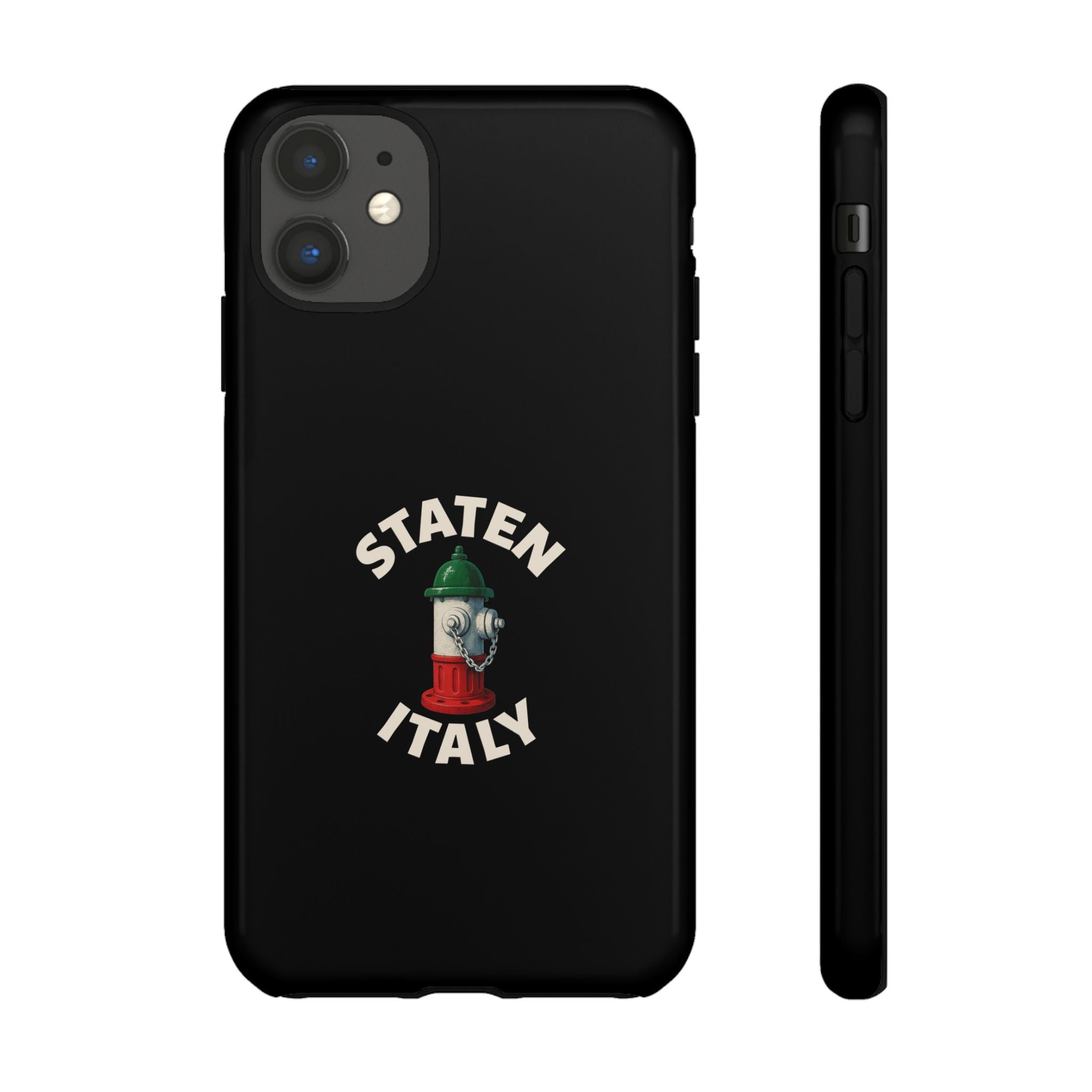 Staten Italy Black Phone Case, Tough Cases for iPhone, Gift for Italians, Stylish Phone Cover, Unique Phone Accessory