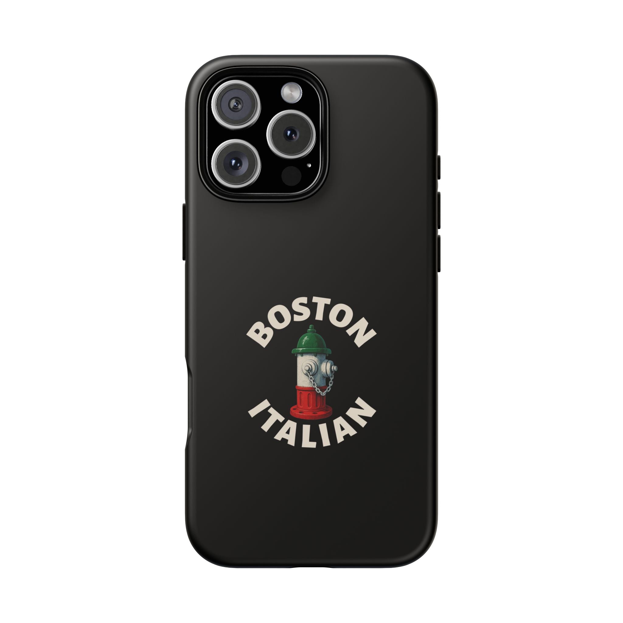 Boston Italian Black Phone Case, Tough Cases for iPhone, Gift for Italians, Stylish Phone Cover, Unique Phone Accessory